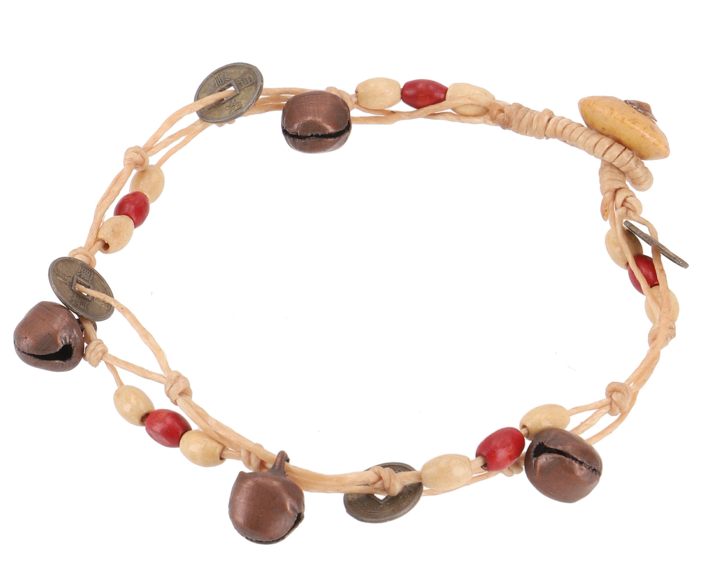 Guru-Shop Fußkette Fußkette Makramee mit Glöckchen, günstig online kaufen