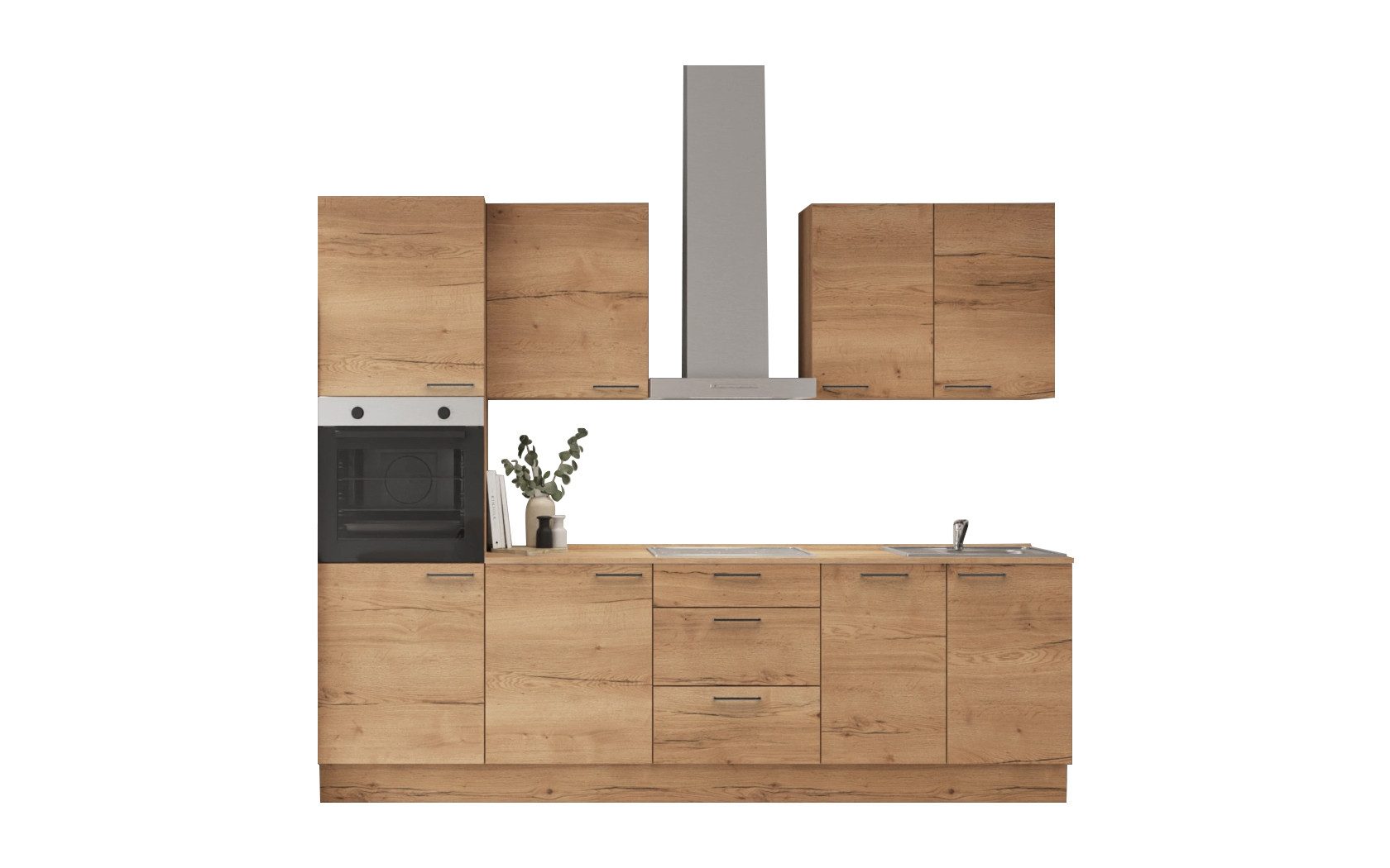 nobilia® Küchenzeile Norr, individuell anpassbar, gratis Küchenplanung mit Profis, (Breite 270 cm), vormontiert, wahlw. mit E-Geräten, inkl. Lieferung