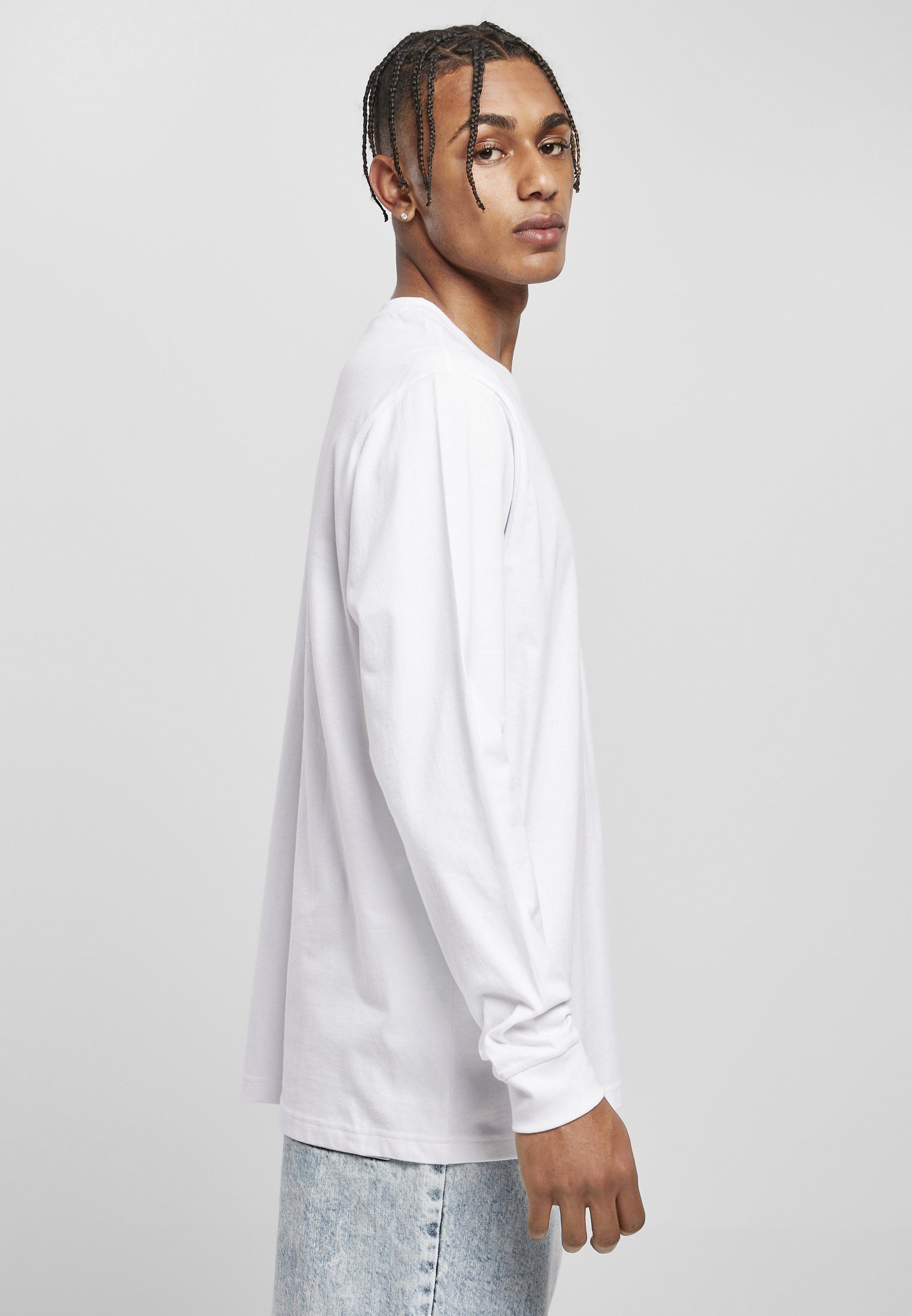 URBAN white Pocket Basic CLASSICS T-Shirt Herren (1-tlg) Organic LS