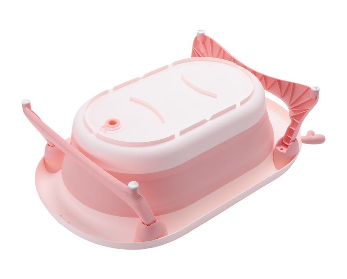 Kikkaboo Babybadewanne faltbare Babybadewanne Foldy, zu leicht Geburt reinigen, Wasserablauf, pink ab