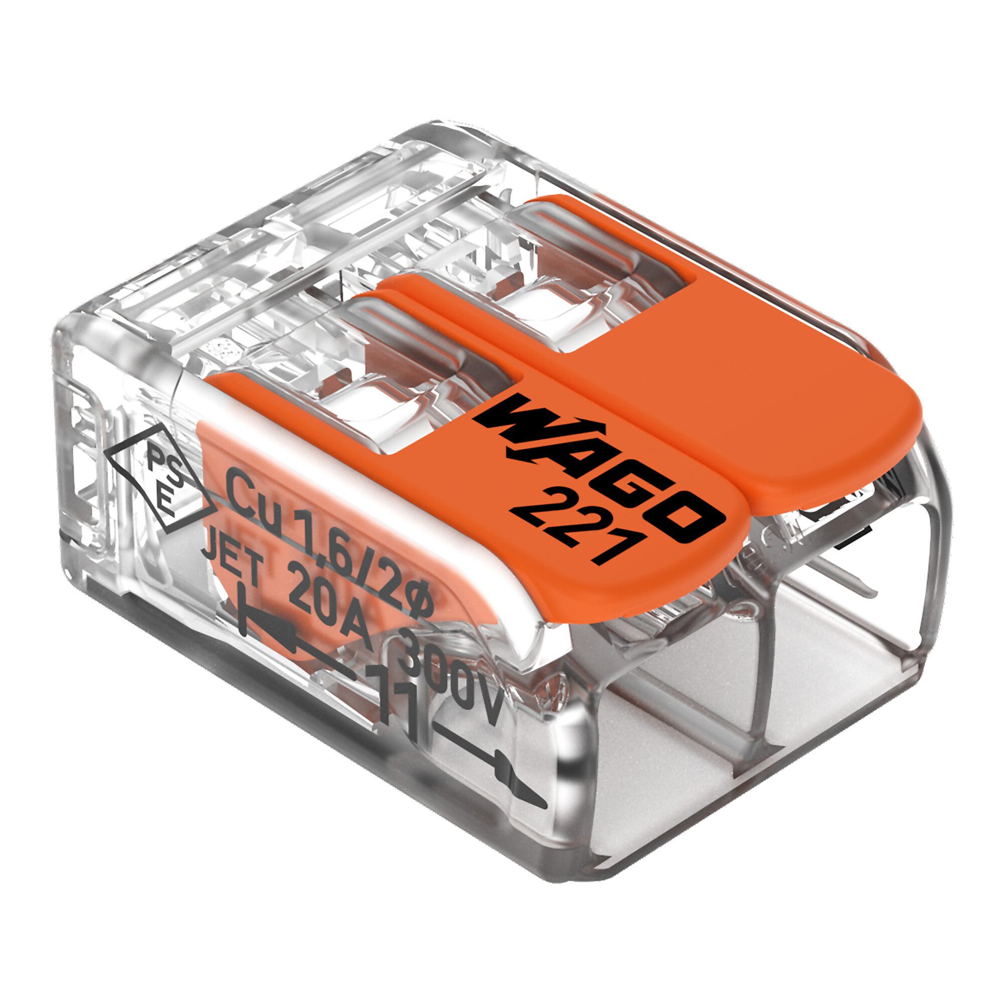 WAGO Koax-Kabelverbinder WAGO GmbH& Co. KG Compact-Verbindungsklemme 2-Leiter bis 4qmm 221-412