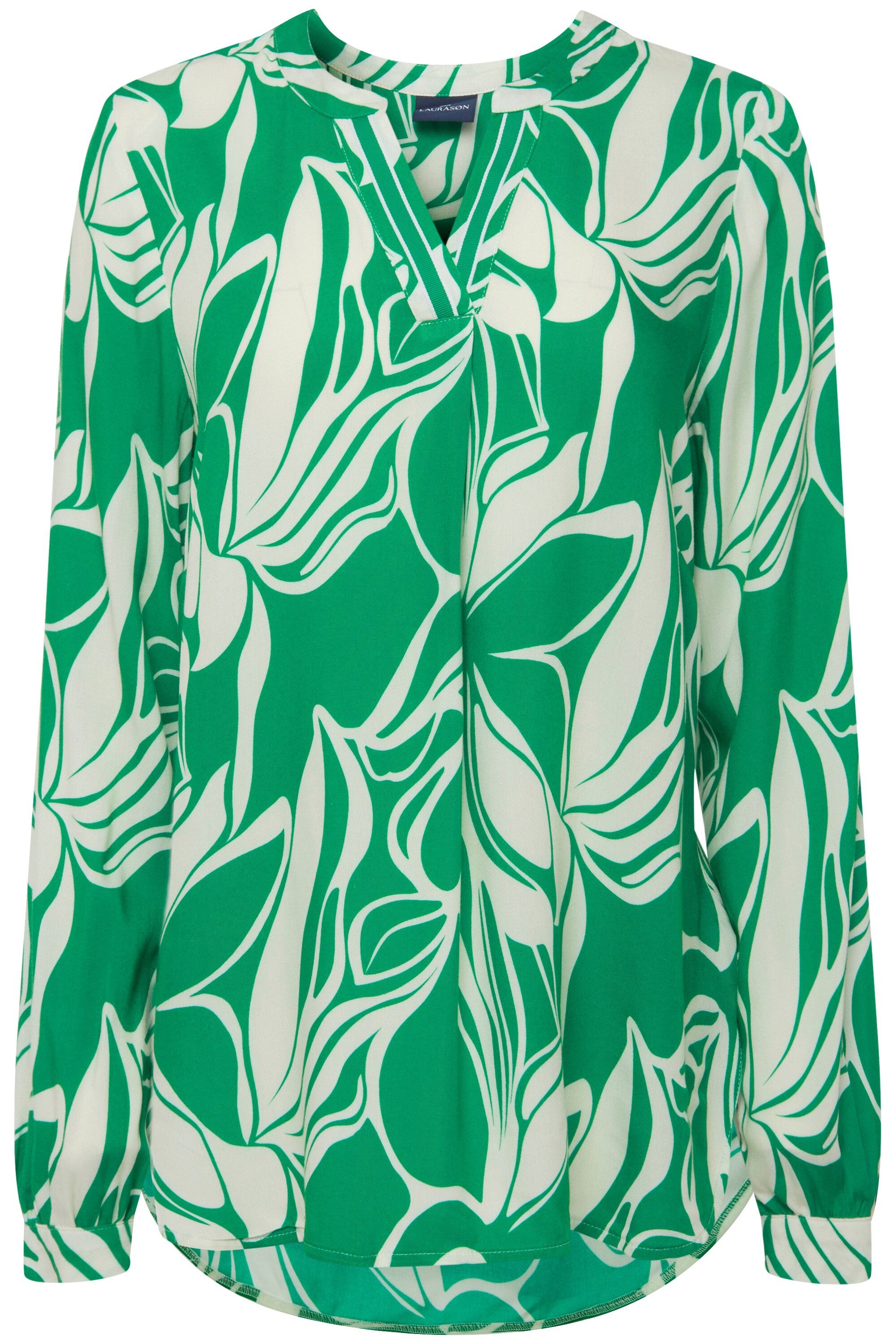 Laurasøn Hemdbluse Bluse grafischer Blütenprint Stehkragen günstig online kaufen
