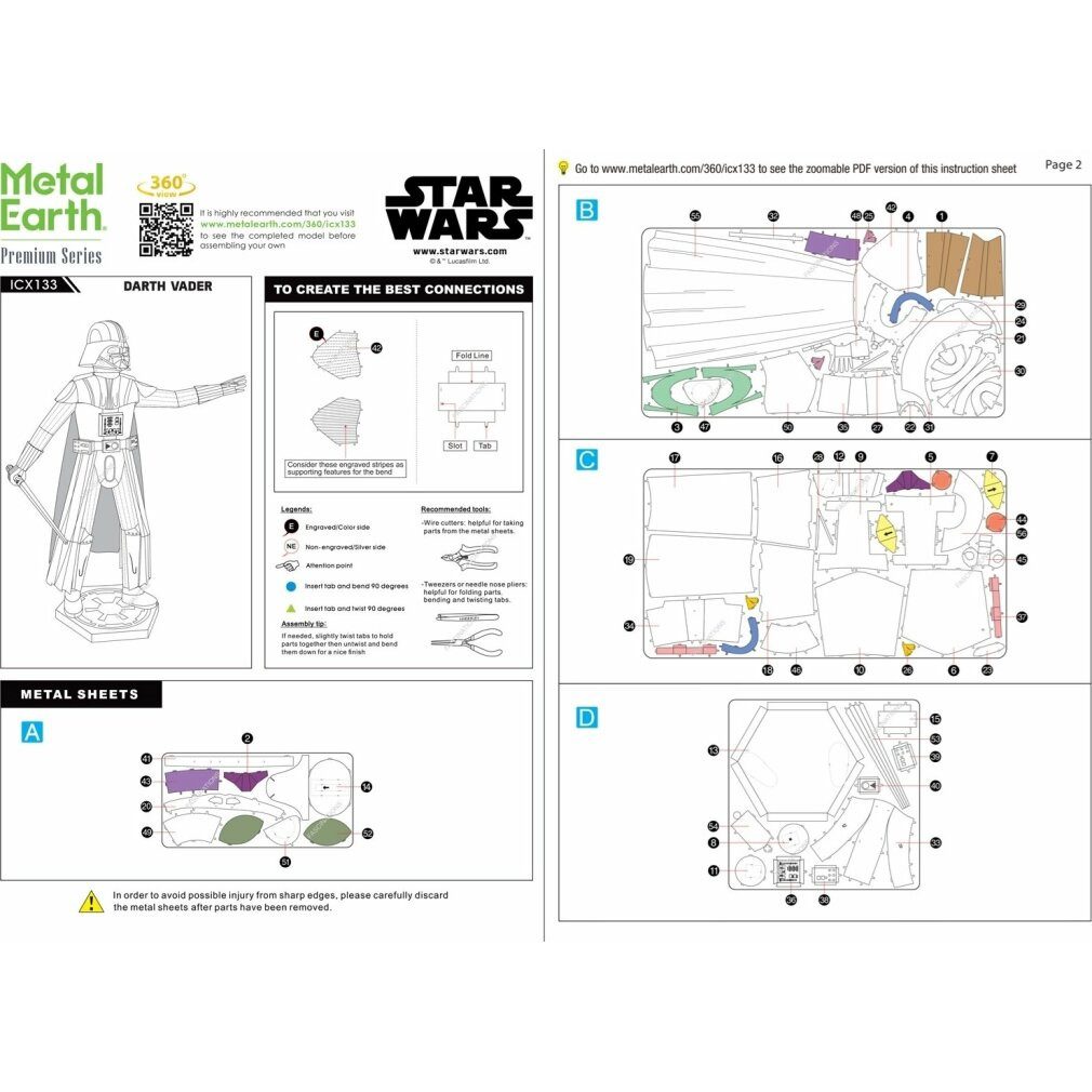 Metal Earth® Spiel 3D-Puzzle Star Wars: Darth Vader (ICONX)