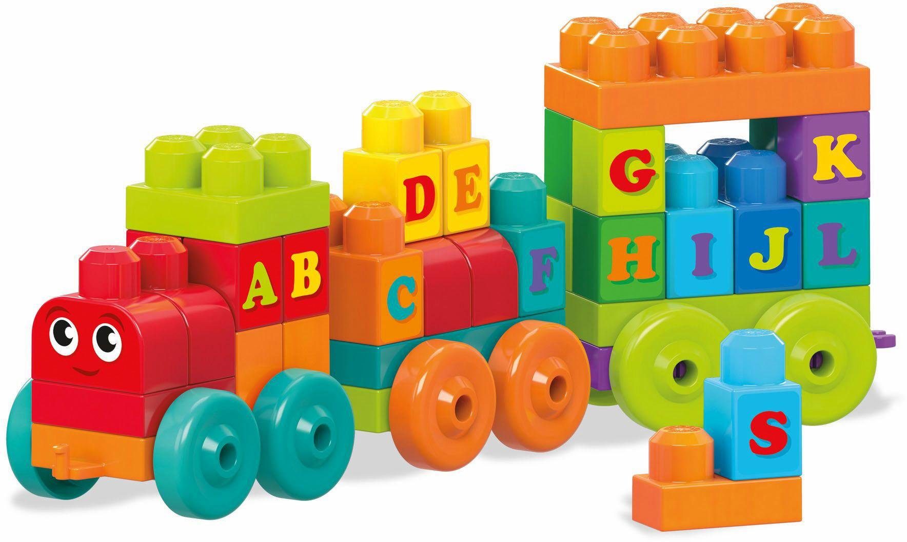 MEGA BLOKS Mega Bloks ABC Lernzug Spielbausteine, (60 St)