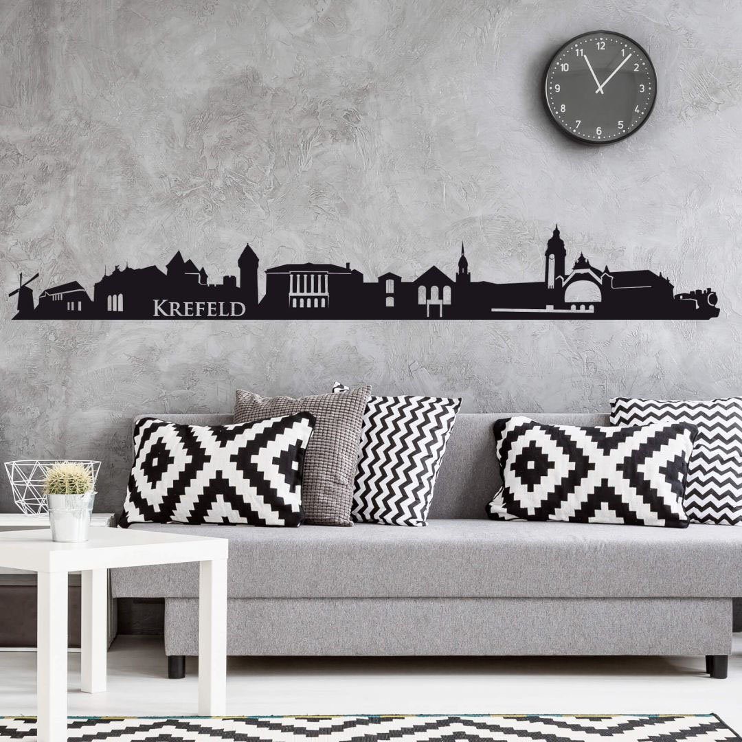 Skyline Wandtattoo Krefeld (1 100cm St) Stadt Wall-Art XXL