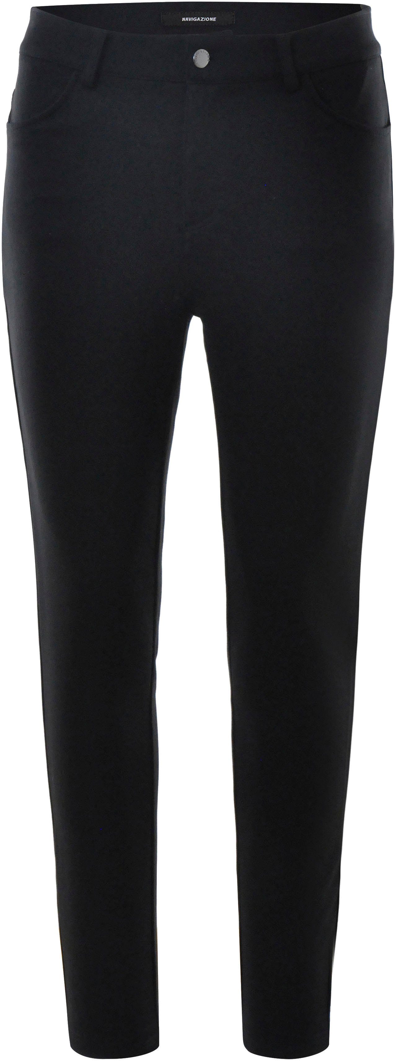 NAVIGAZIONE Stretch-Hose mit Schwarz Bein schmalem