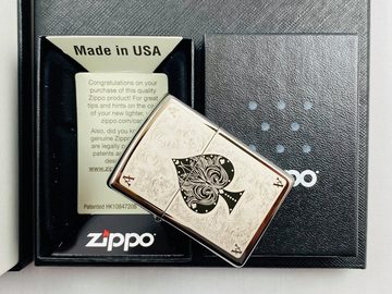Zippo Feuerzeug Ace Filigree Poker Ace of Spade Skat Pik Ass Geschenkset
