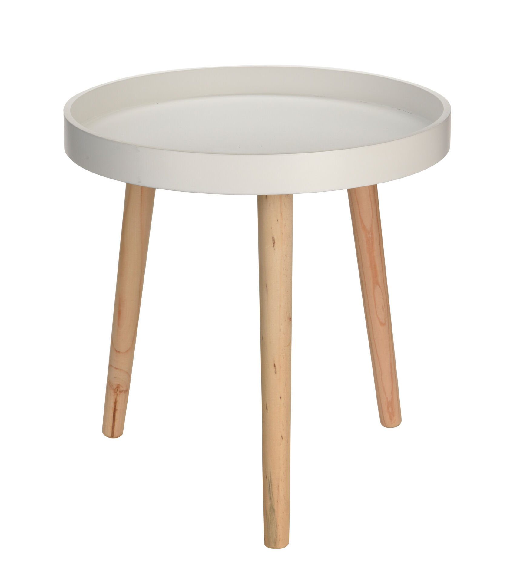 Spetebo Beistelltisch Holz Beistelltisch Ø 39 cm - weiß (Stück, 1-St., Schw günstig online kaufen