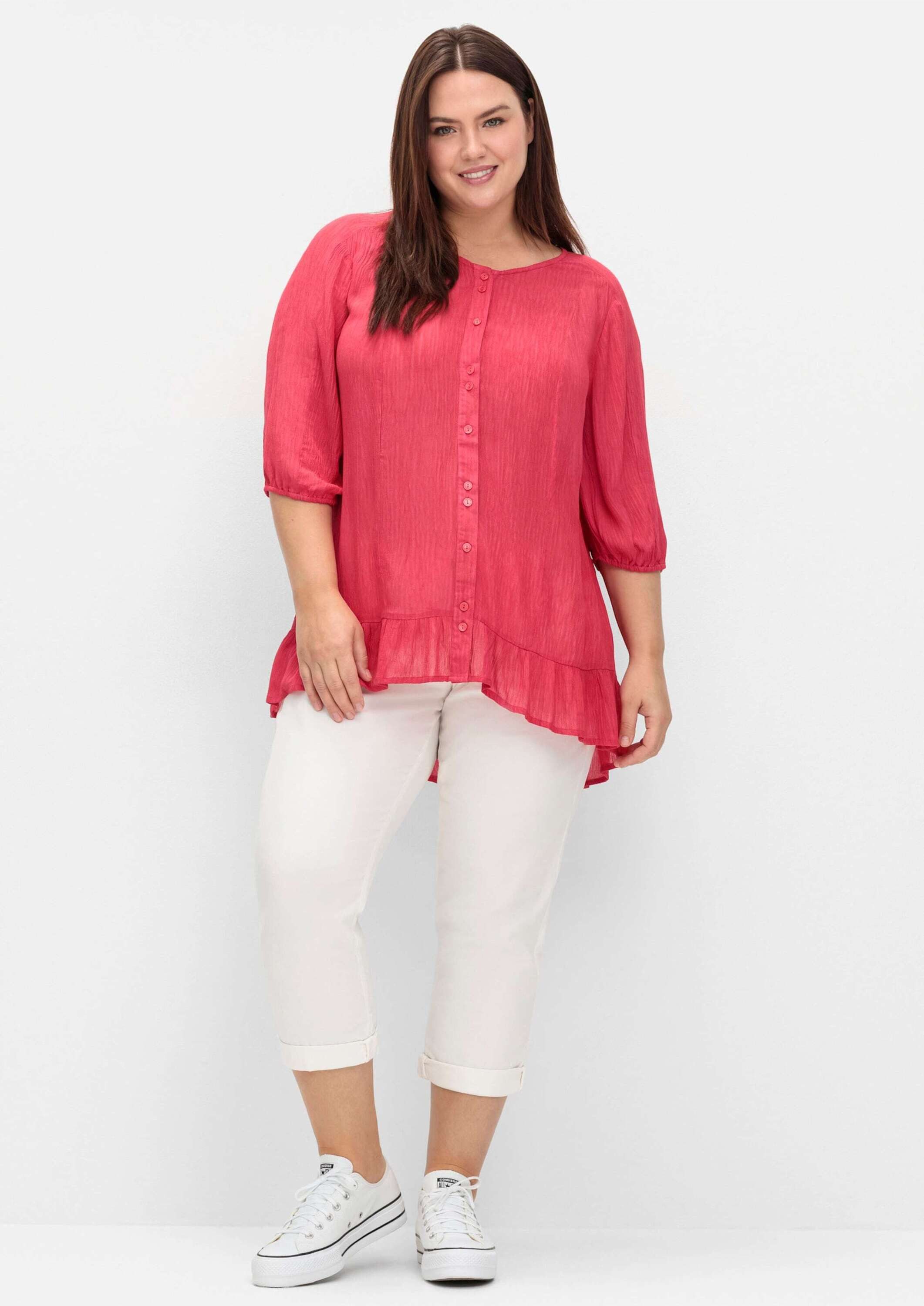 Sheego Klassische Bluse Kurzarmbluse Kurzarm günstig online kaufen