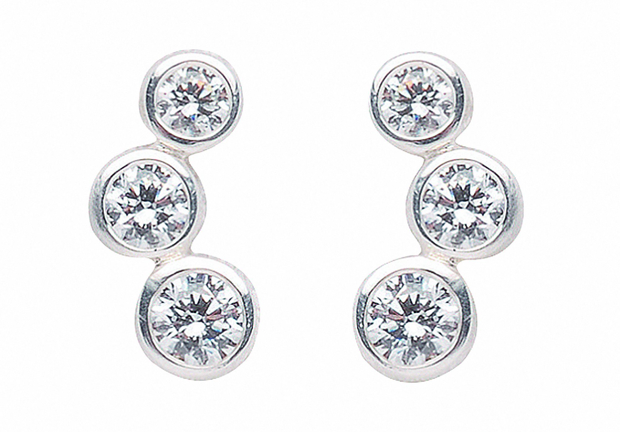Paar Ohrhänger Damen 925 Silber Ohrringe Ohrstecker mit Zirkonia