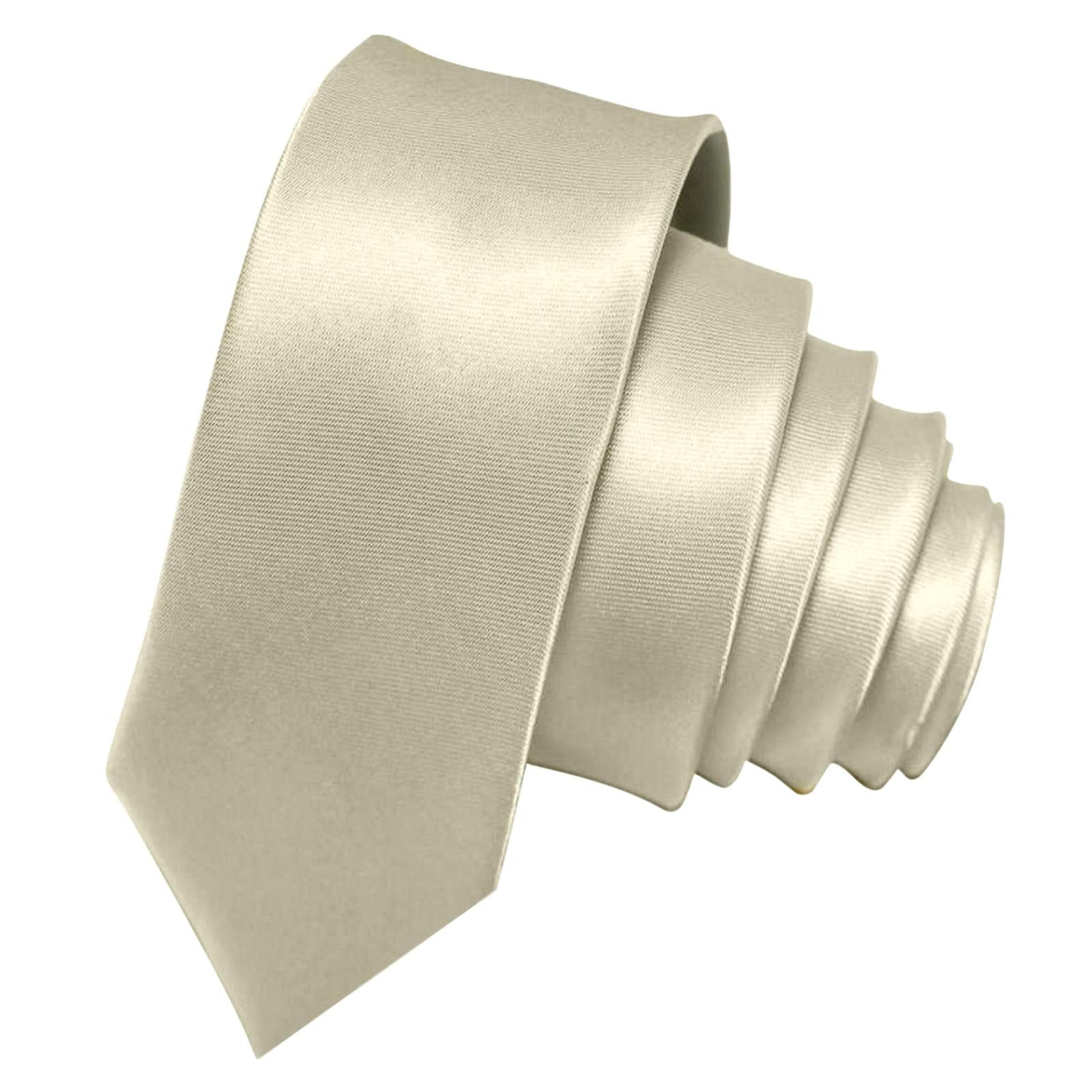 GASSANI Krawatte Satin Hochzeitskrawatte, Herren-Krawatte Hochzeit Schlips z Anzug (Set, 3-St., Krawattenset, Manschettenknöpfe, mit Einstecktuch) 6cm Schmal Dünn, Slim Uni, Seide-Touch-Finish