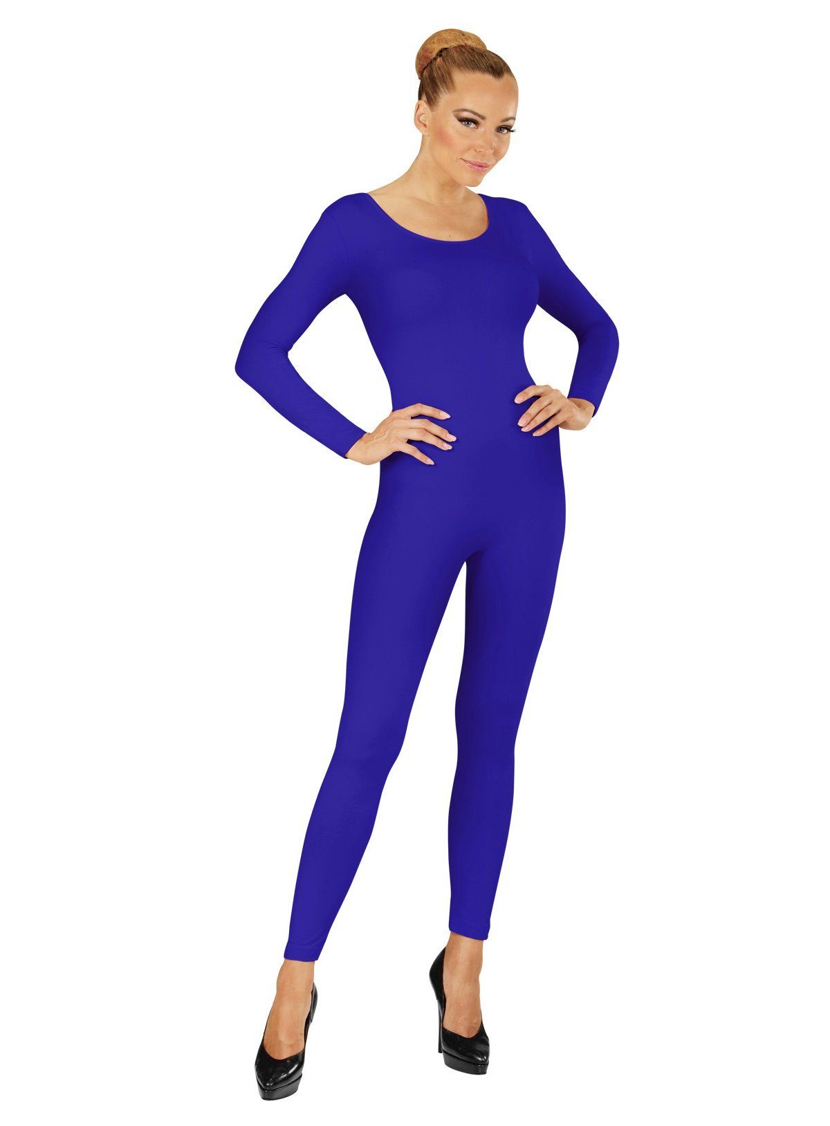 Widdmann Kostüm Langer Body blau, Einfarbige Basics zum individuellen Kombinieren