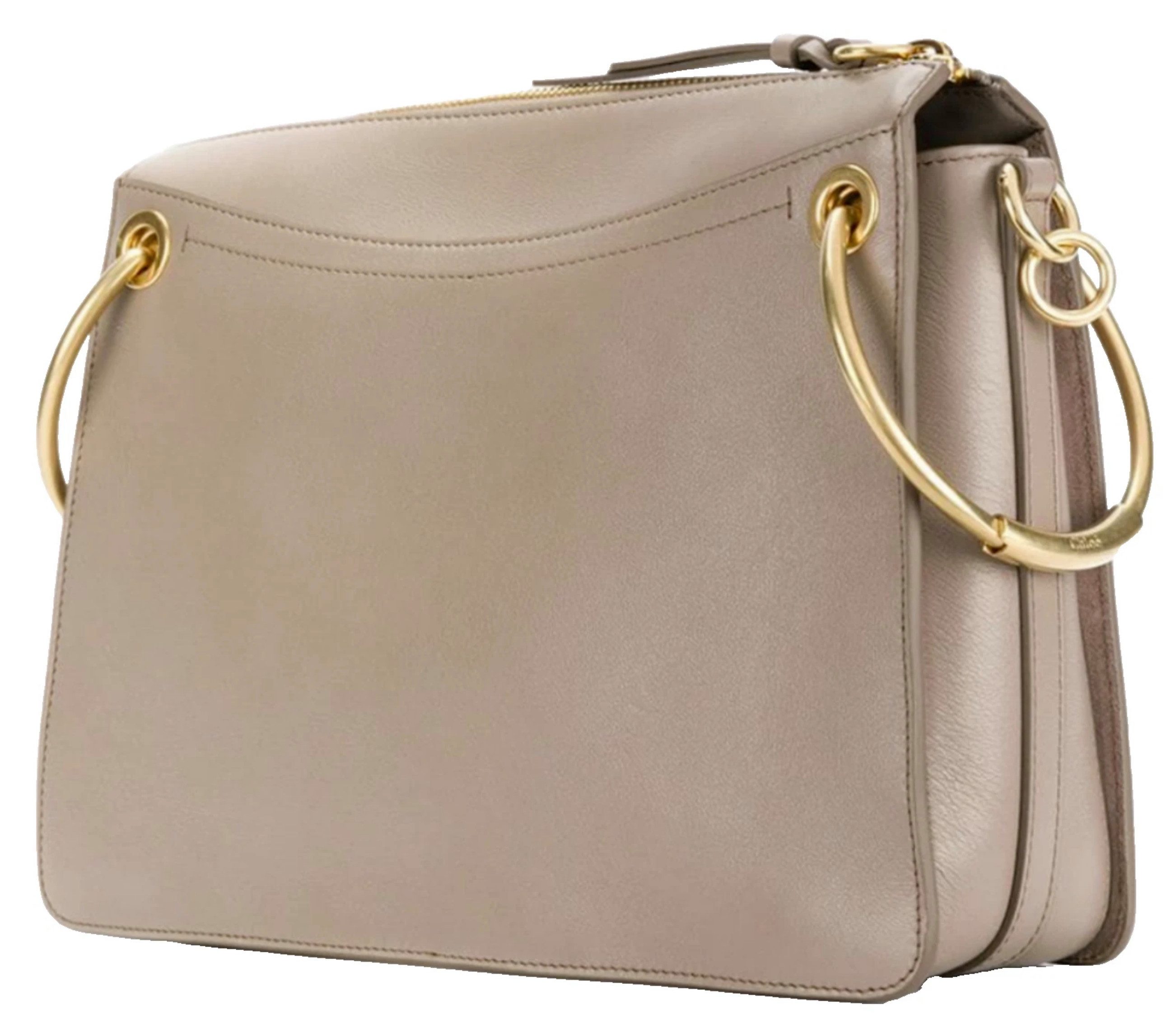 Chloé Schultertasche Roy Medium Crossbody TascheUmhängetasche Schultertasche Motty Grey, Zwei Trageoptionen, Zwei abnehmbare Schulterriemen