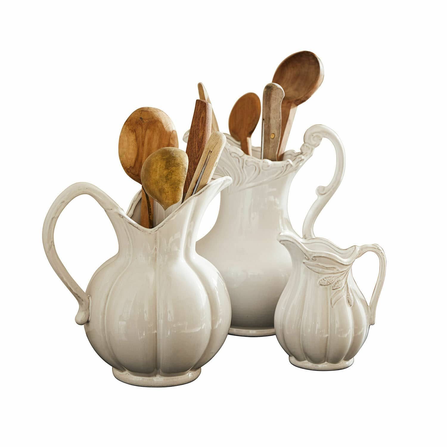 Tischvase Krug 3er Set Lucanera weiß