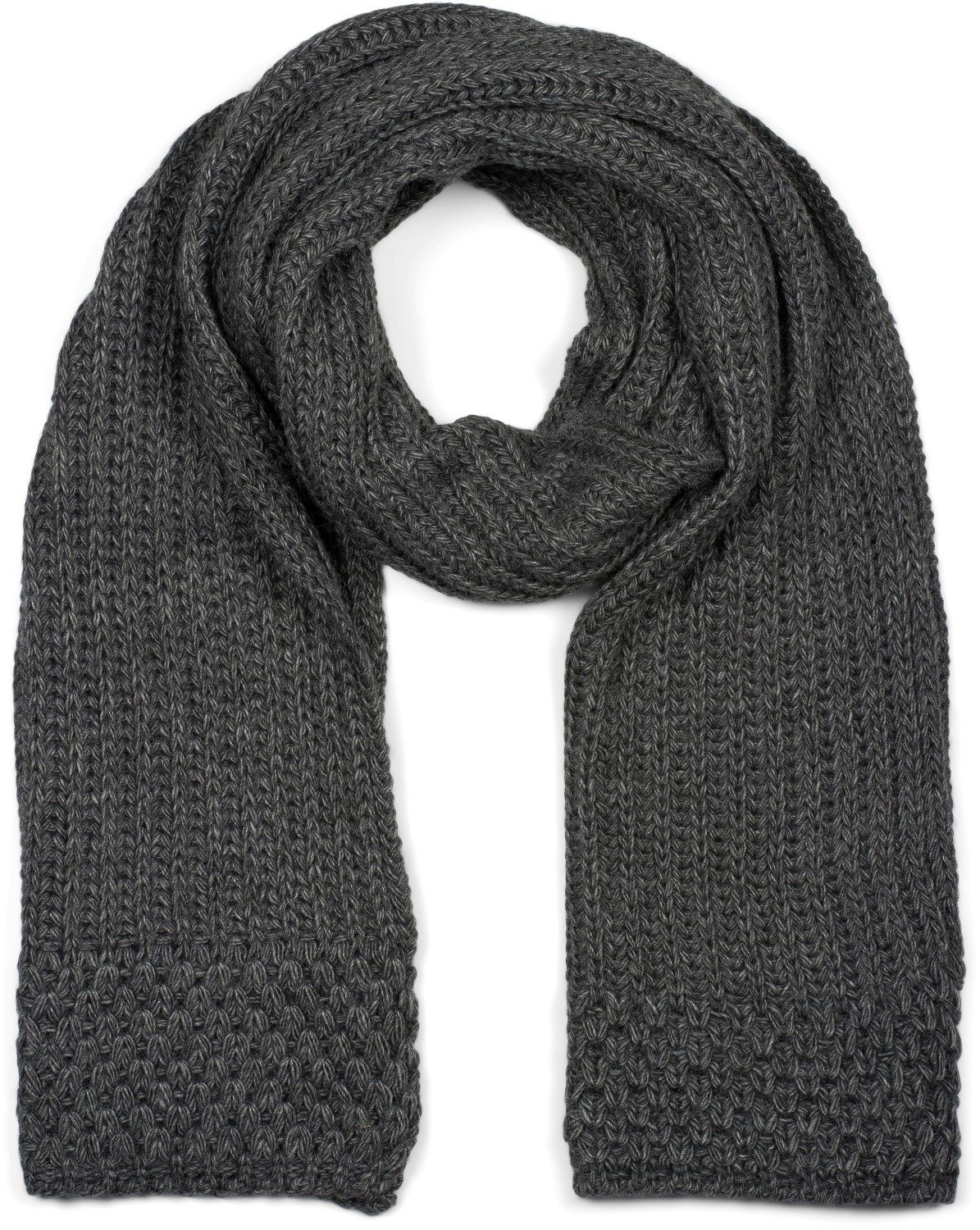 styleBREAKER Strickschal Langer Strick Schal mit Rippen und Perl Strickmuster, (1-St)