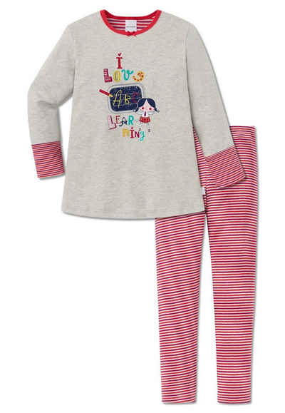 Schiesser Schlafanzug Lotte lernt Lesen (Set, Set) Mädchen Schlafanzug lang, Interlock, 100% Baumwolle