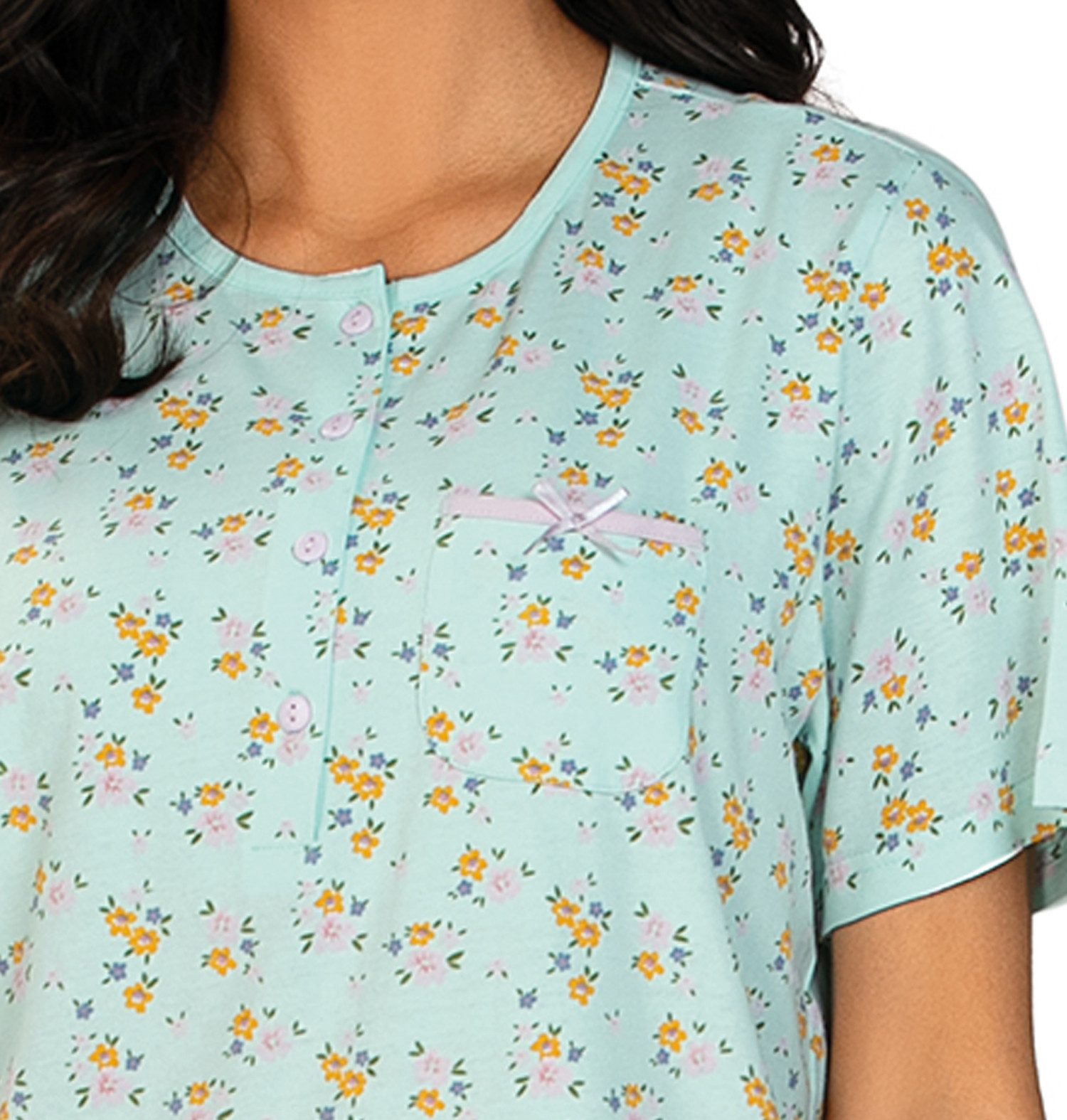 comtessa Schlafanzug Dreamy breeze (Set, 2 tlg., 2-teilig) Damen Pyjama 2-teilig 7/8 Hose Baumwolle Sommer große Größen