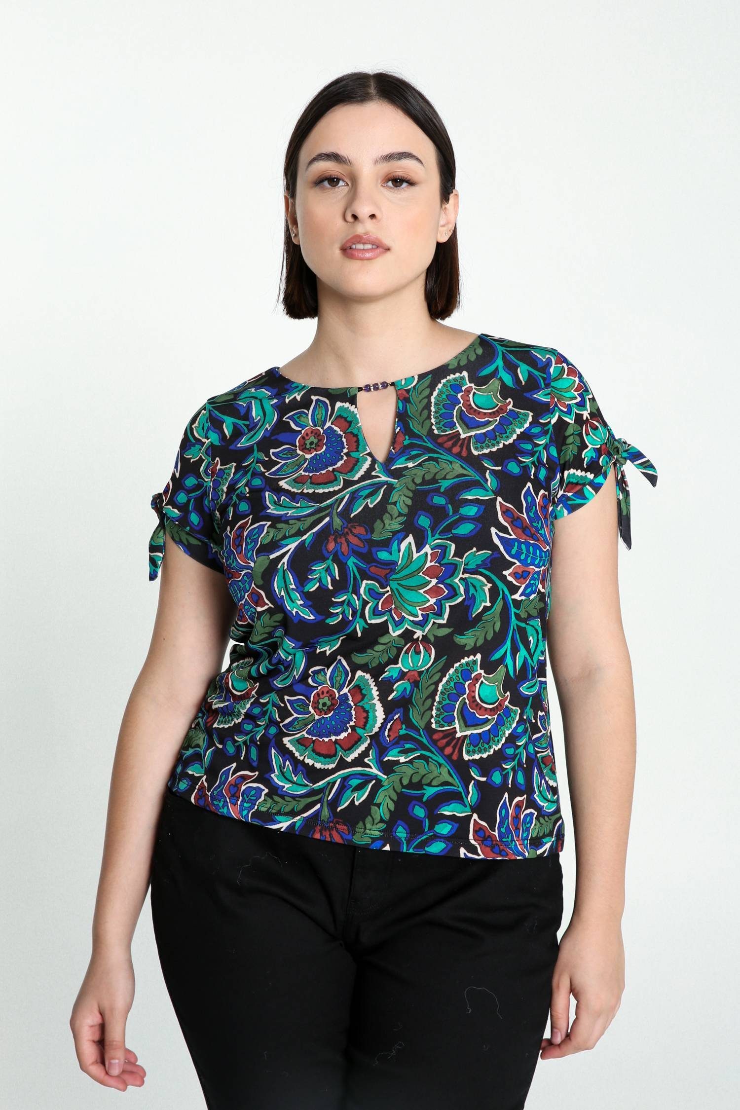 Cassis T-Shirt Kaschmirdruck T-Shirt Farbenfrohem Mit