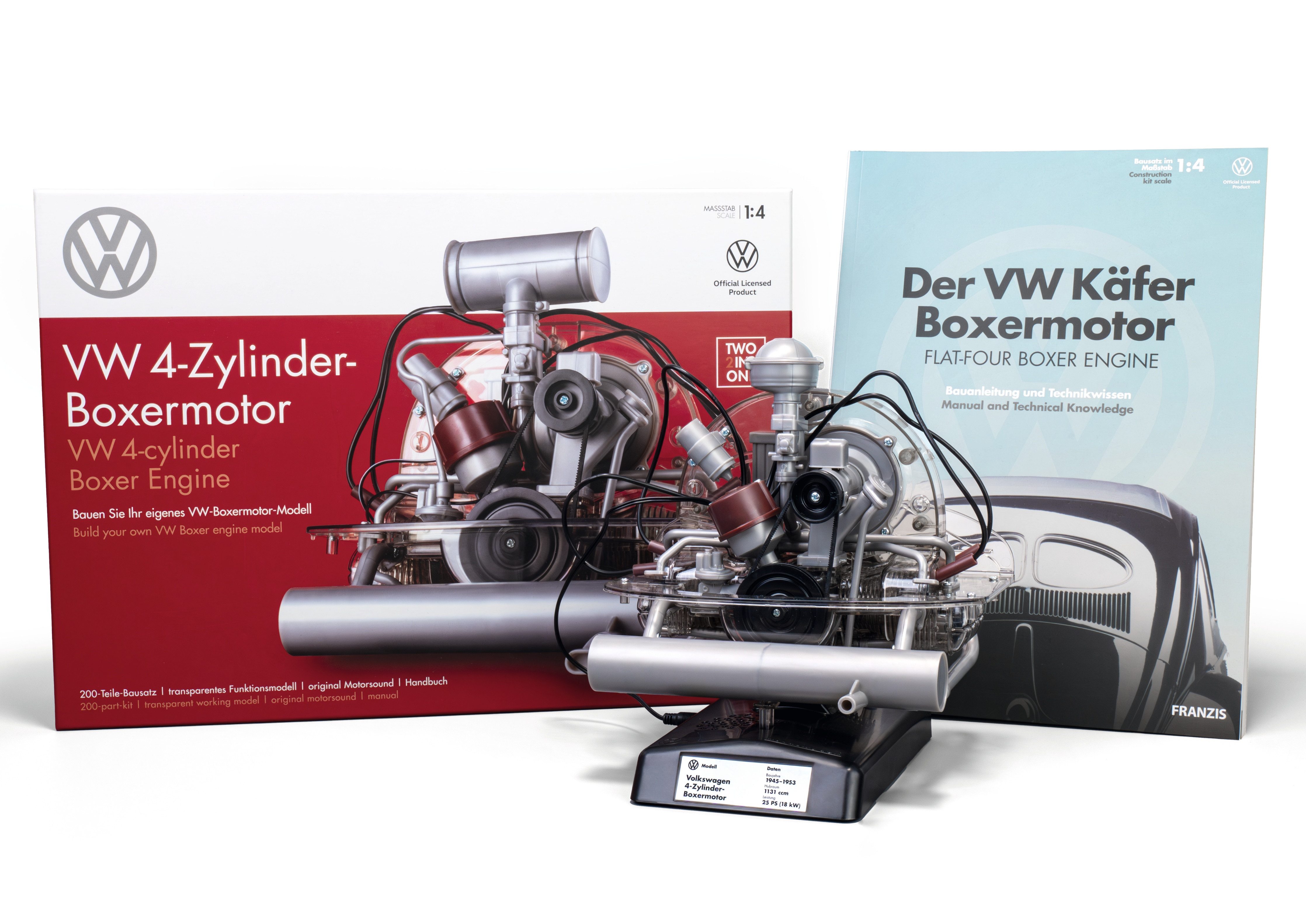 Franzis Modellbausatz VW 4-Zylinder-Boxermotor, Motorbausatz im Maßstab 1:4