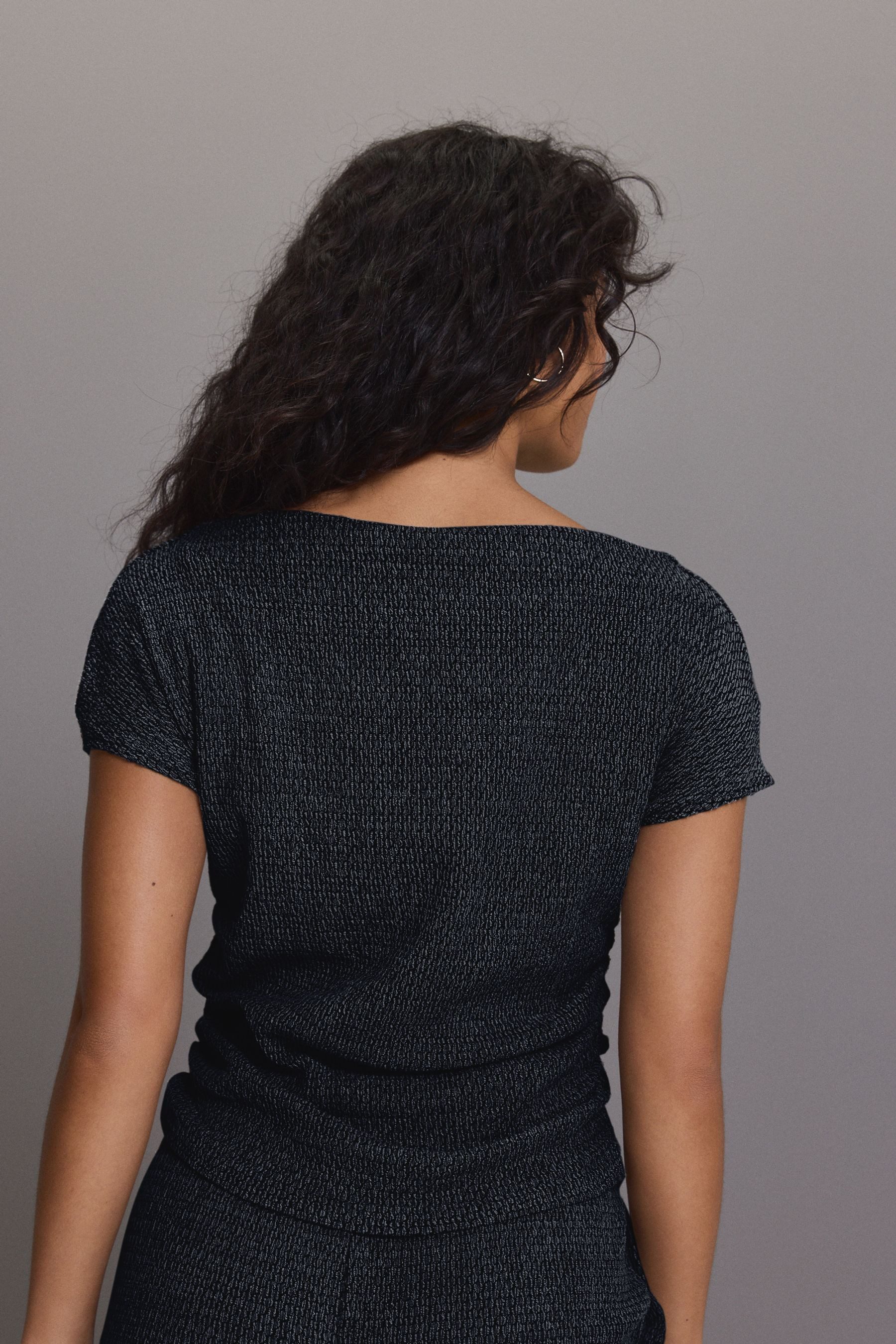 Next Blusenshirt Strukturiertes Oberteil mit Wasserfallausschnitt günstig online kaufen