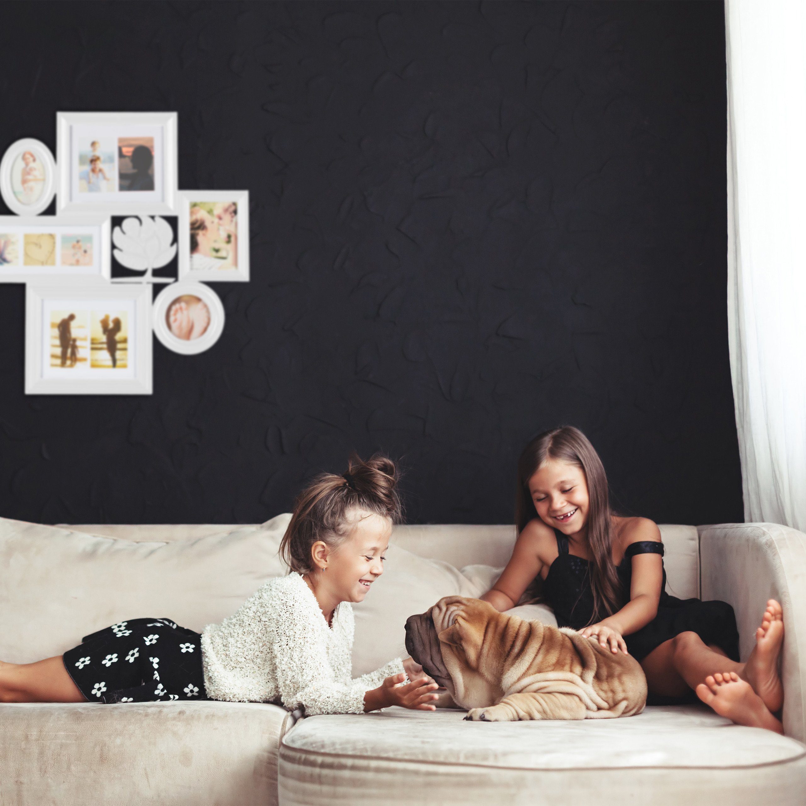 relaxdays Bilderrahmen Collage 10 Bild, schwarz