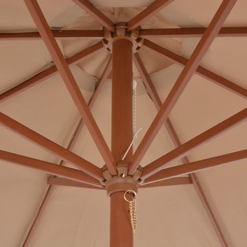 DOTMALL Sonnenschirm Sonnenschirm mit Holz-Mast 300 cm Taupe