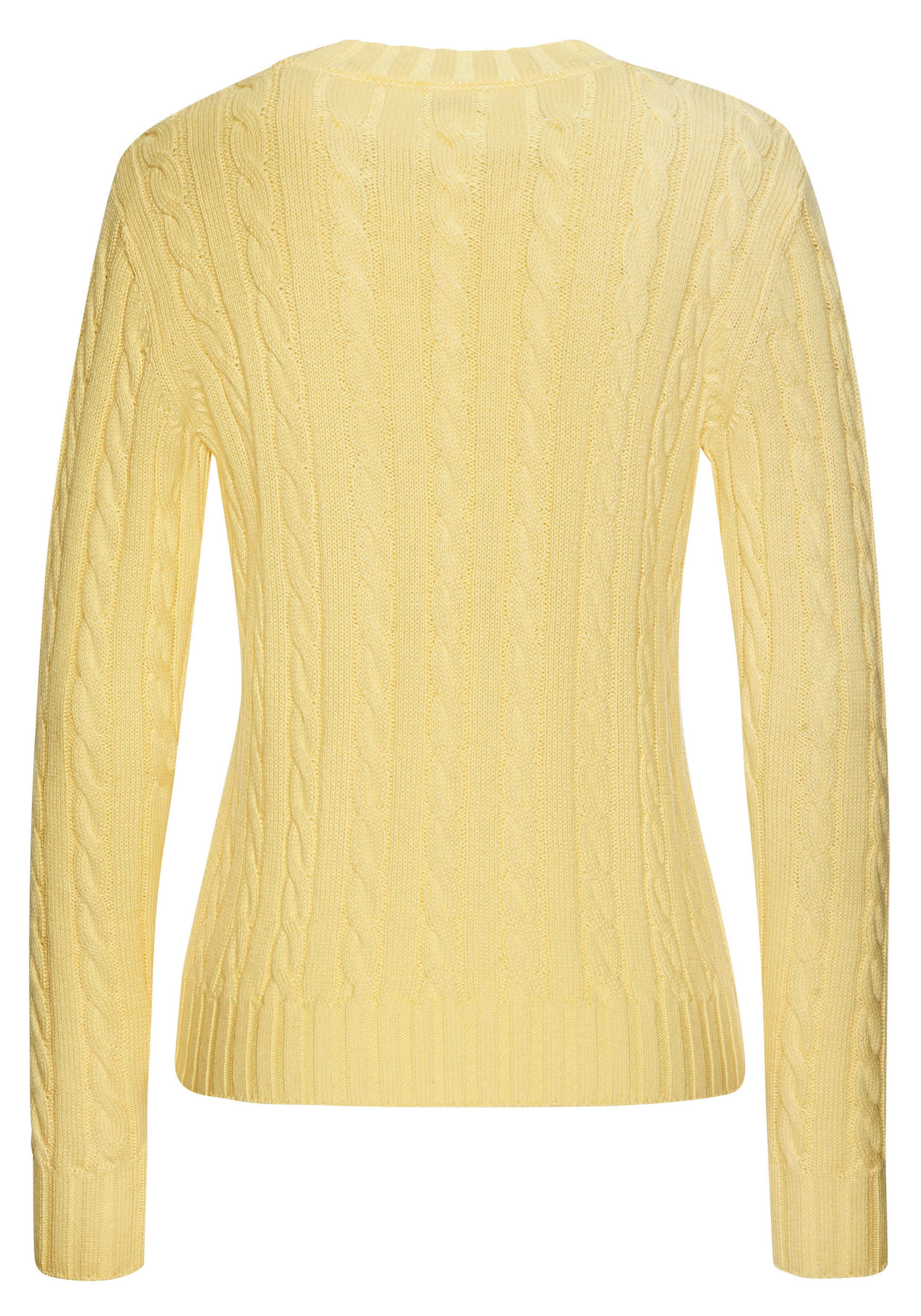 LASCANA Rundhalspullover mit Zopfstrickmuster, gemütlicher Strickpullover, klassisch