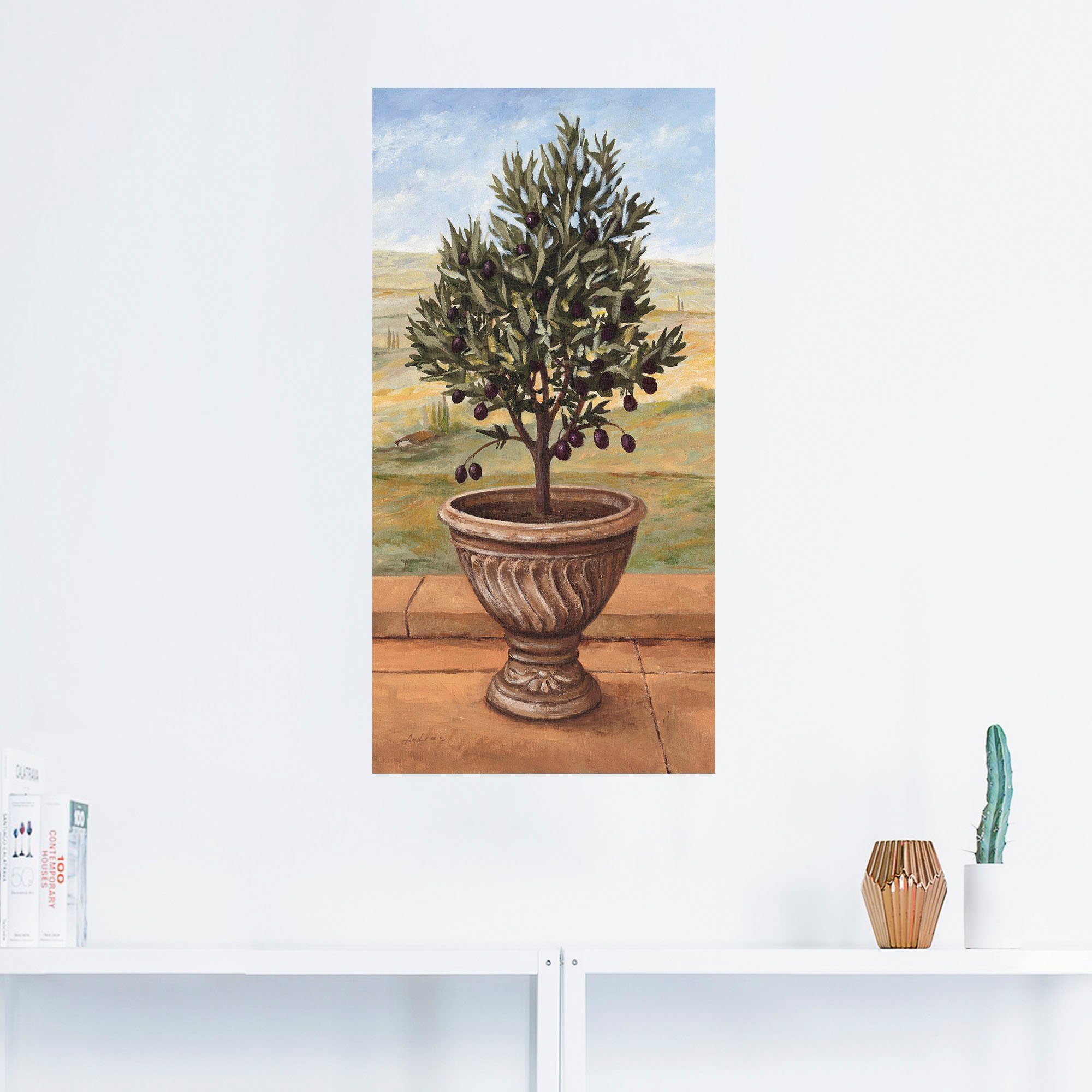 Wandaufkleber Poster Leinwandbild, Größen Pflanzen Alubild, als (1 Olivenbaum, versch. Artland Wandbild in St), oder