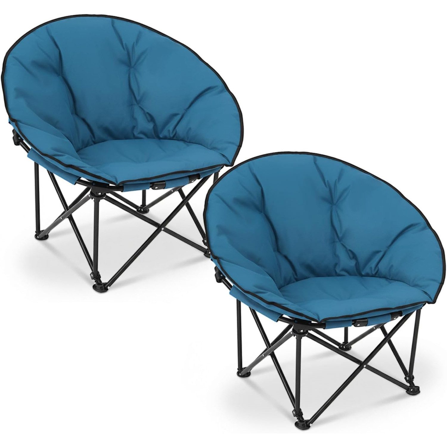 Sekey Campingstuhl Angelstuhl XXL Gartenstuhl Faltbar Sessel 140 KG Klappstuhl Gepolstert (2 St), mit Seitentasche und hoher Rückenlehne für Garten, Balkon, Camping