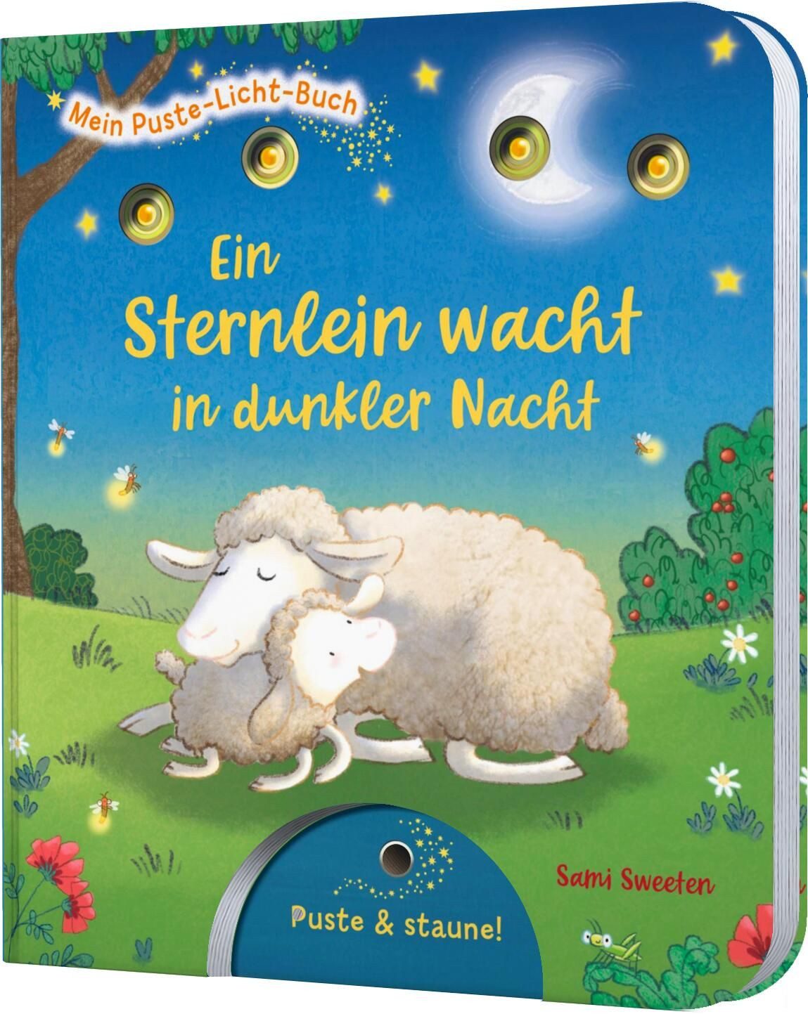 Mein Puste-Licht-Buch: Ein Sternlein wacht in dunkler Nacht / Sylvia Tress, Gute-Nacht-Buch mit Puste-Licht und LED-Lämpchen