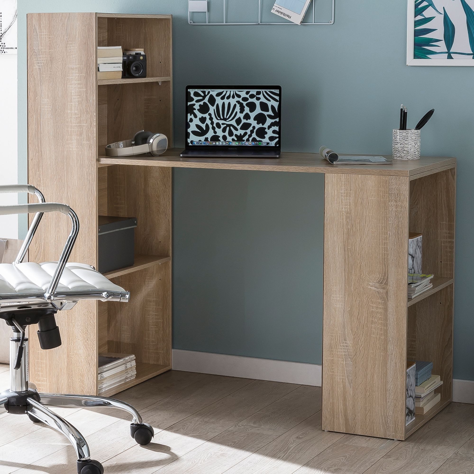 FINEBUY Schreibtisch SuVa13499_1 (mit Regal 120 günstig online kaufen