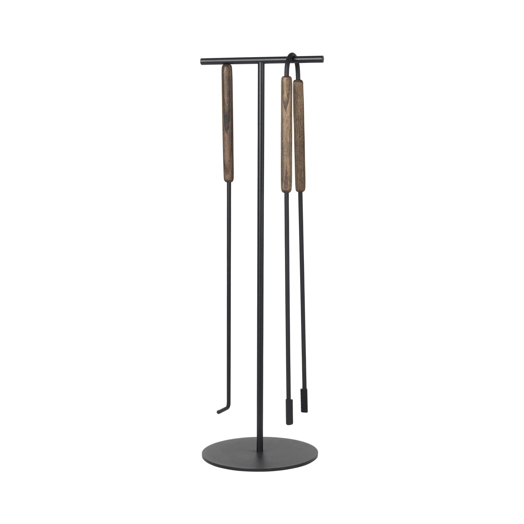 blomus Kamingarnitur -ASHI- Kaminbesteck mit Magnethalterung: Edles Design aus Stahl & Holz, (3-St), Eichenholzgriffe, Stahl, zeitlos, hochwertig, Wandmontage oder stehend