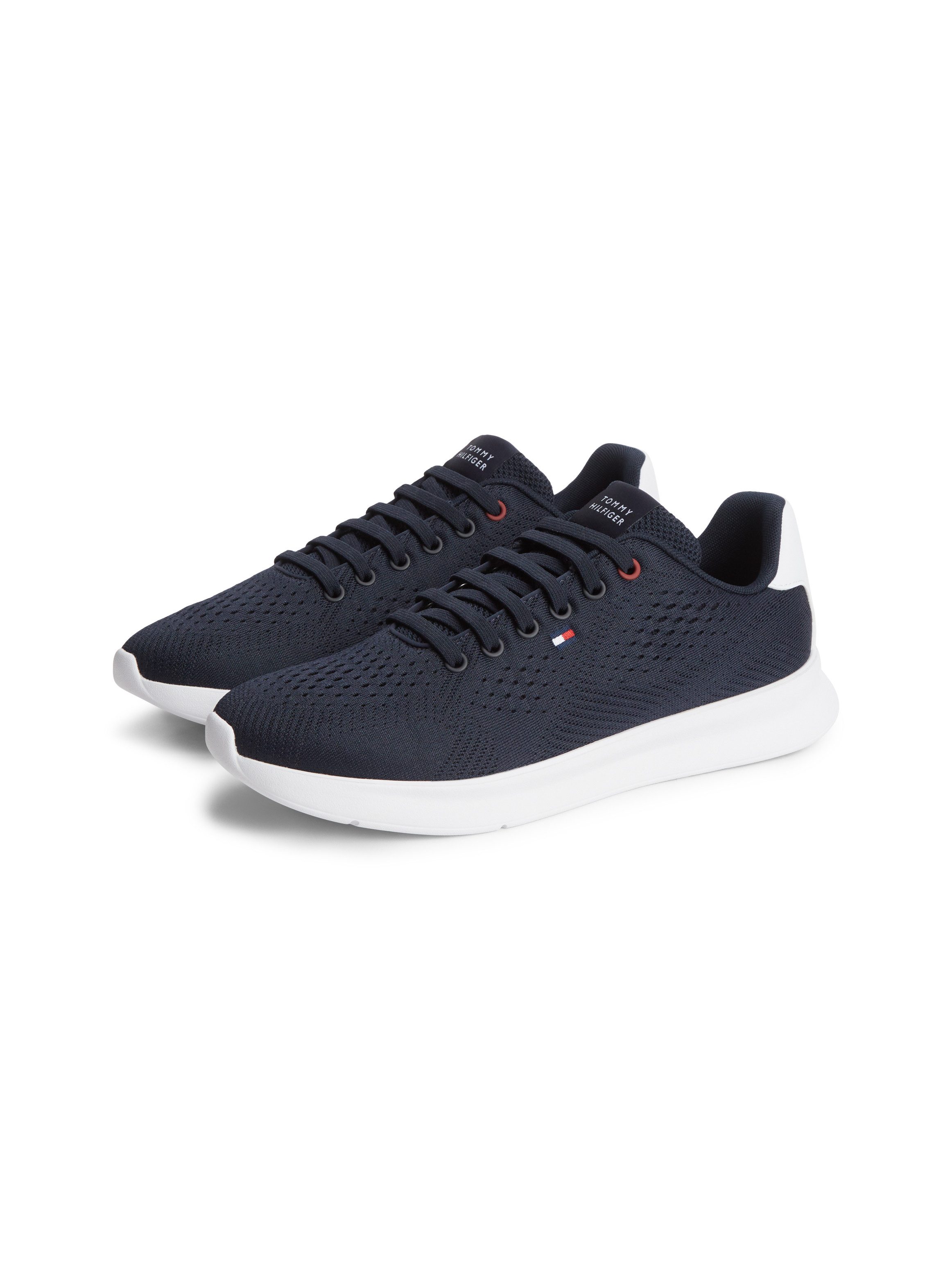 Tommy Hilfiger LIGHTWEIGHT RUNNER KNIT Sneaker Freizeitschuh, Halbschuh, Schnürschuh mit seitlicher Logo-Flagg