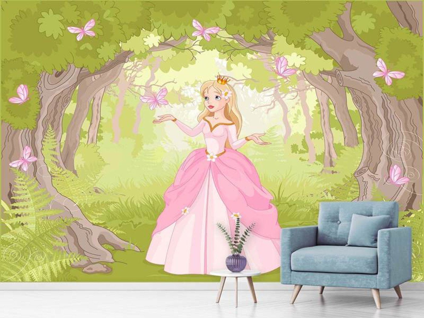 meberg Fototapete, Comic, (Wanddeko 200x300 cm Vliestapete), Fototapete Prinzessing Wandbild Kinderzimmer