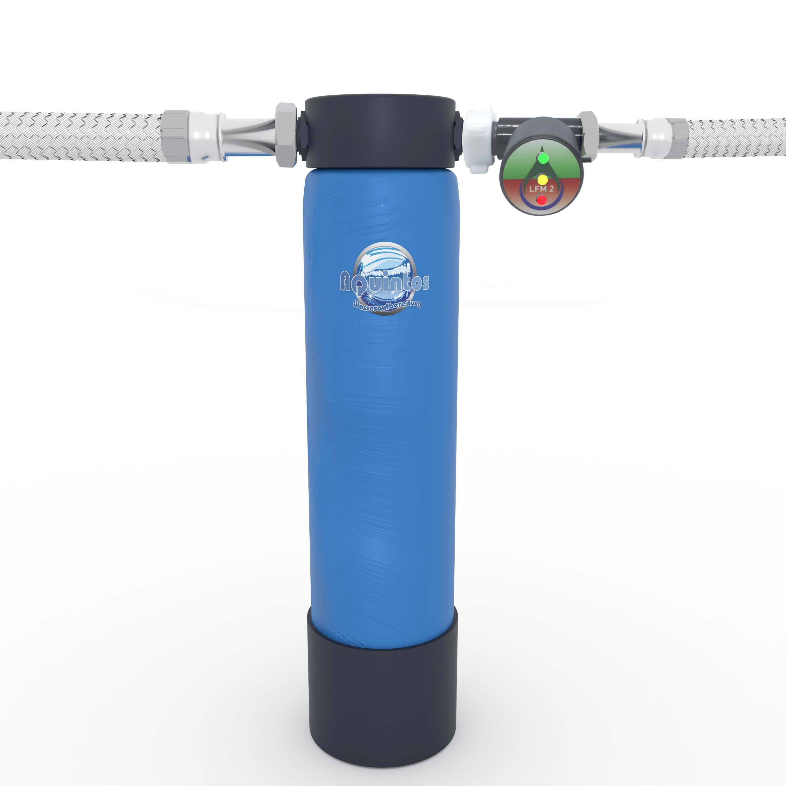 Aquintos Wasseraufbereitung Wasserfilter Profi-Anschlussset-Messset Leitwertüberwachung, Zubehör für Heizungsbefüllung, Mit 2x DN13 Flexschläuchen 100cm und Leitwertmessgerät