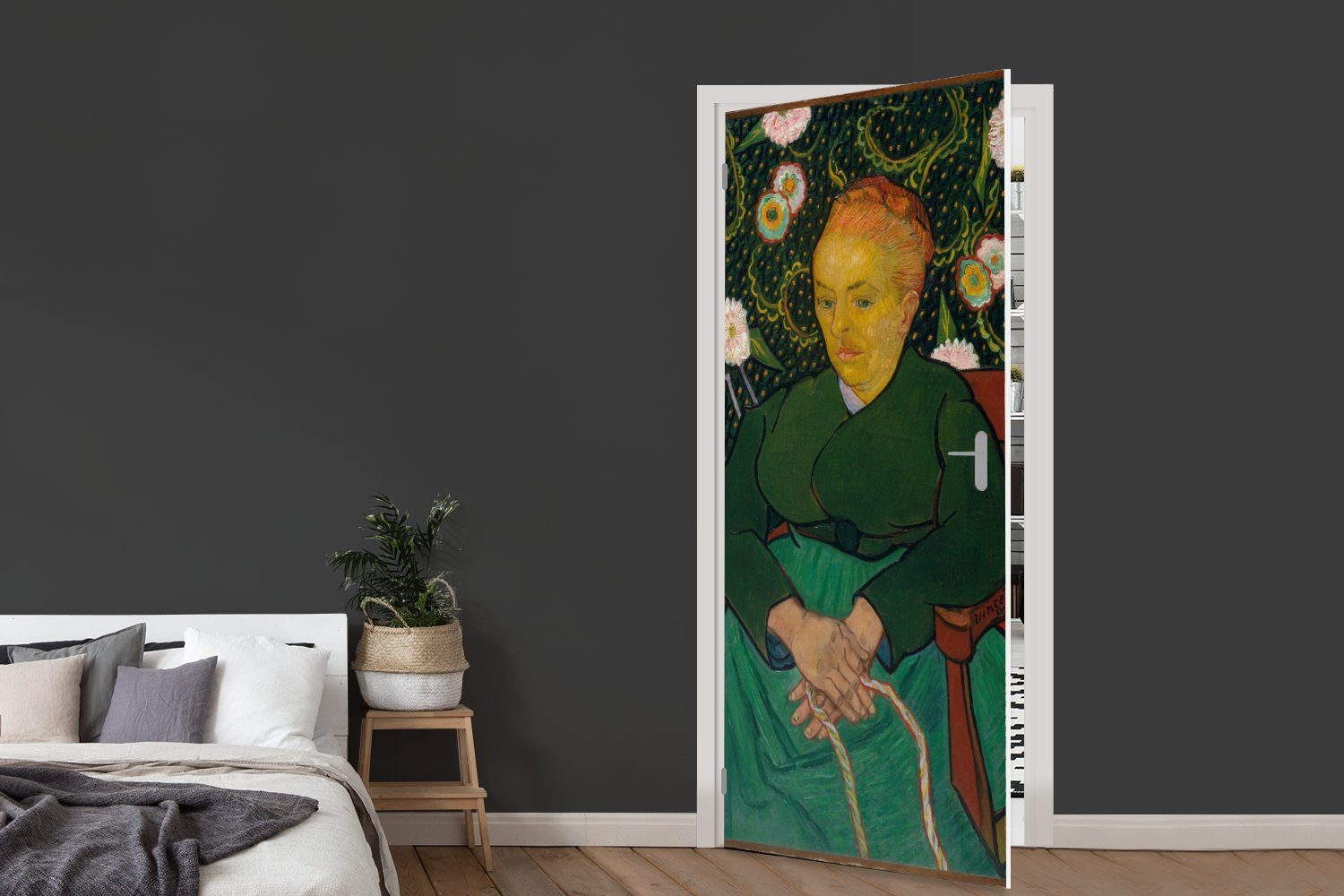 MuchoWow (1 Türtapete van 75x205 Gogh, Matt, - Porträt bedruckt, Augustine St), Fototapete Türaufkleber, von Tür, Roulin cm Vincent für
