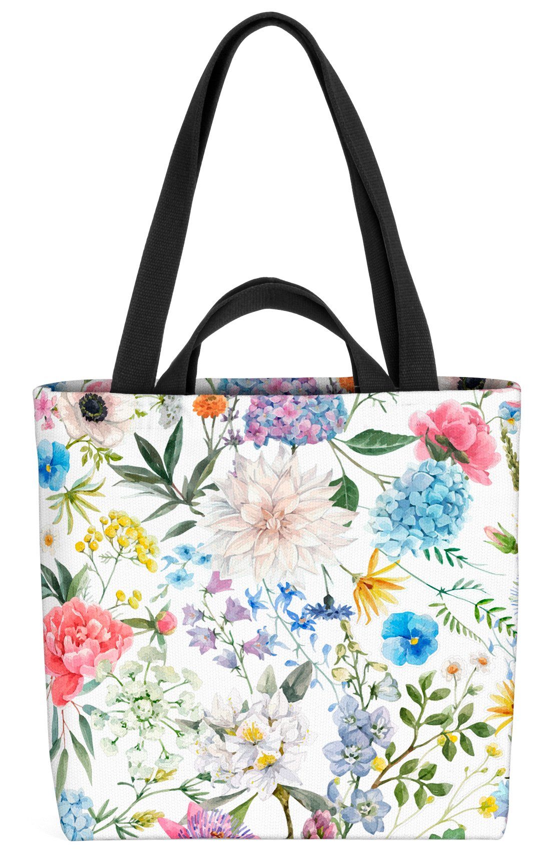 Shopper Frühlingsblumen Blumenmuster Einkaufstasche Blumen Tasche Henkeltasche Ostern Bag (1-tlg), VOID