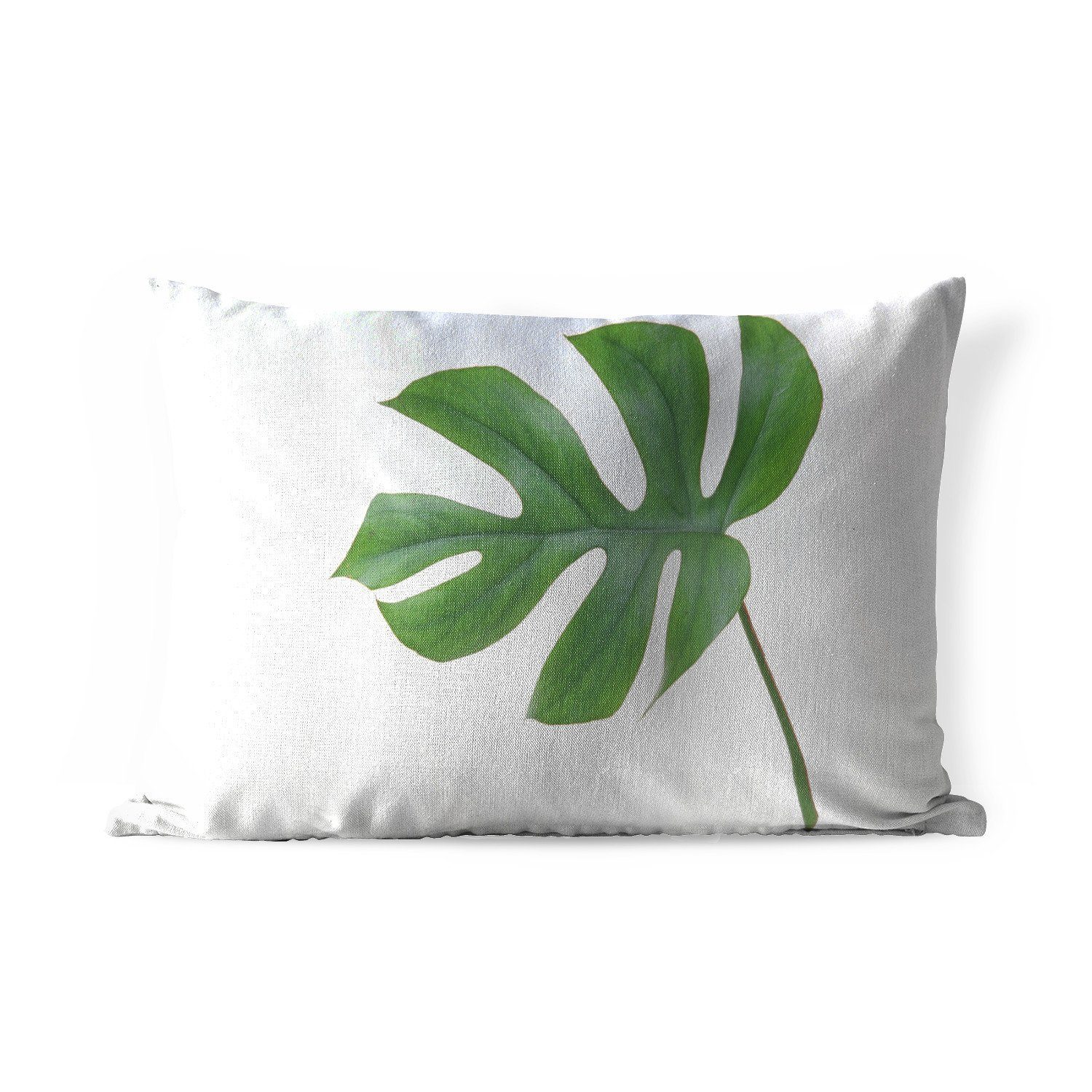 MuchoWow Dekokissen Botanisches Blatt auf weißem Hintergrund, Outdoor-Dekorationskissen, Polyester, Dekokissenbezug, Kissenhülle | Dekokissen