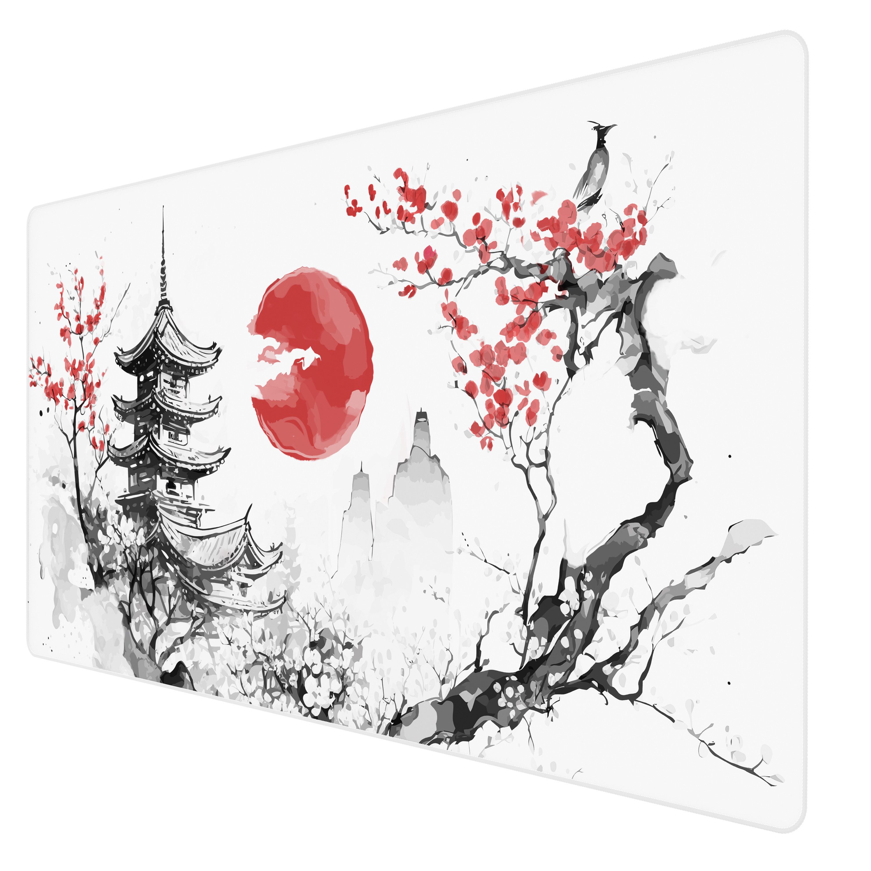 Titanwolf Gaming Mauspad XXXL Speed Mousepad 1200 x 600 x 3 mm, große Schreibtischauflage (1-St), rutschfest, abwaschbar, Geschwindigkeit, Präzision, Japan Ink Painting