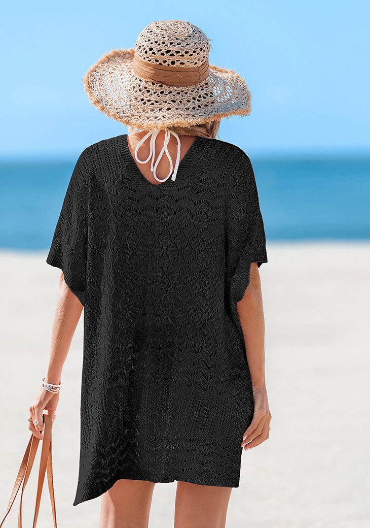 Cupshe Strandkleid Ärmel Mini Split Hem Cover-up Kleid