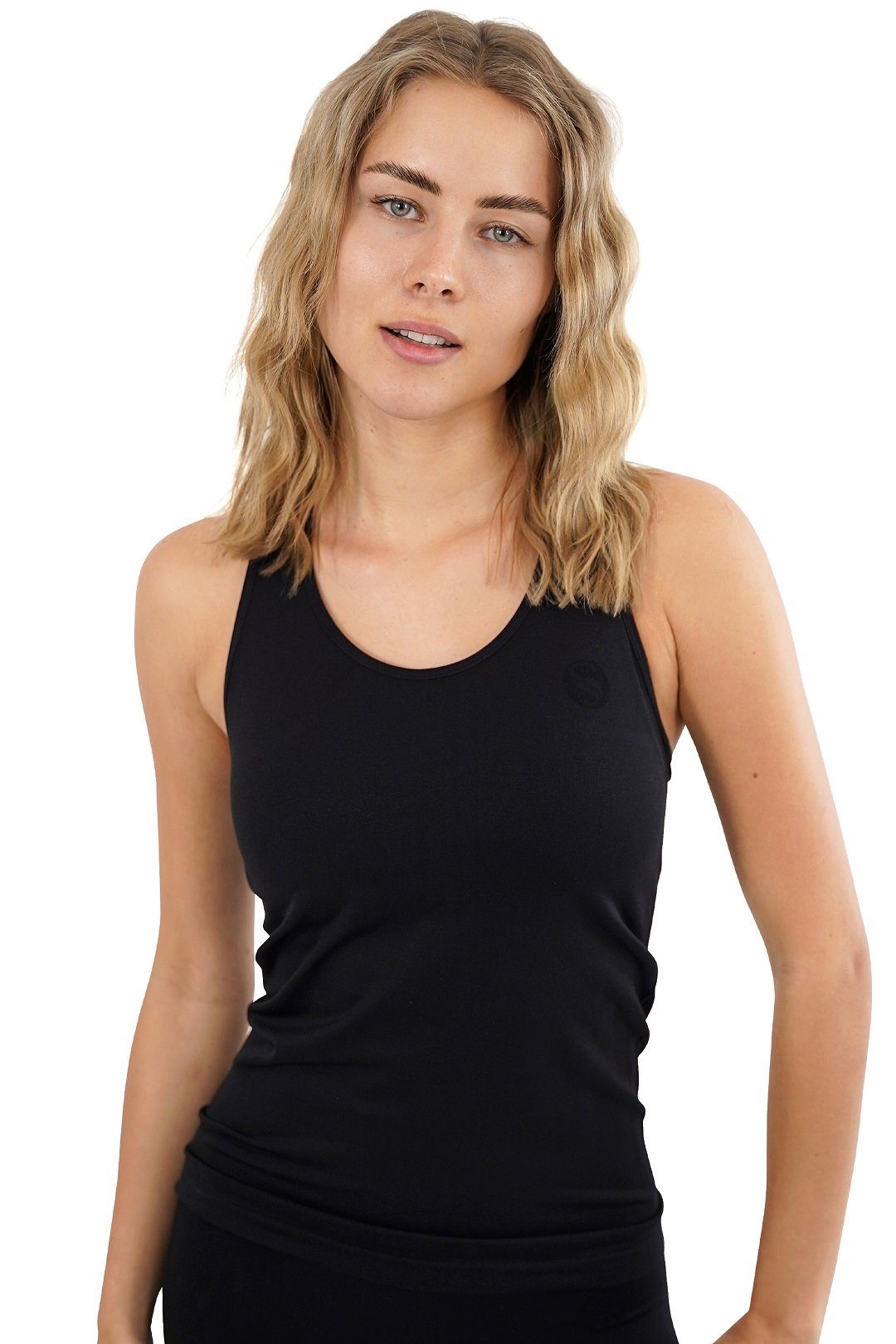 Stark Soul® Sporttop Damen Shirts Tank Seamless Top Schwarz RACER Sport