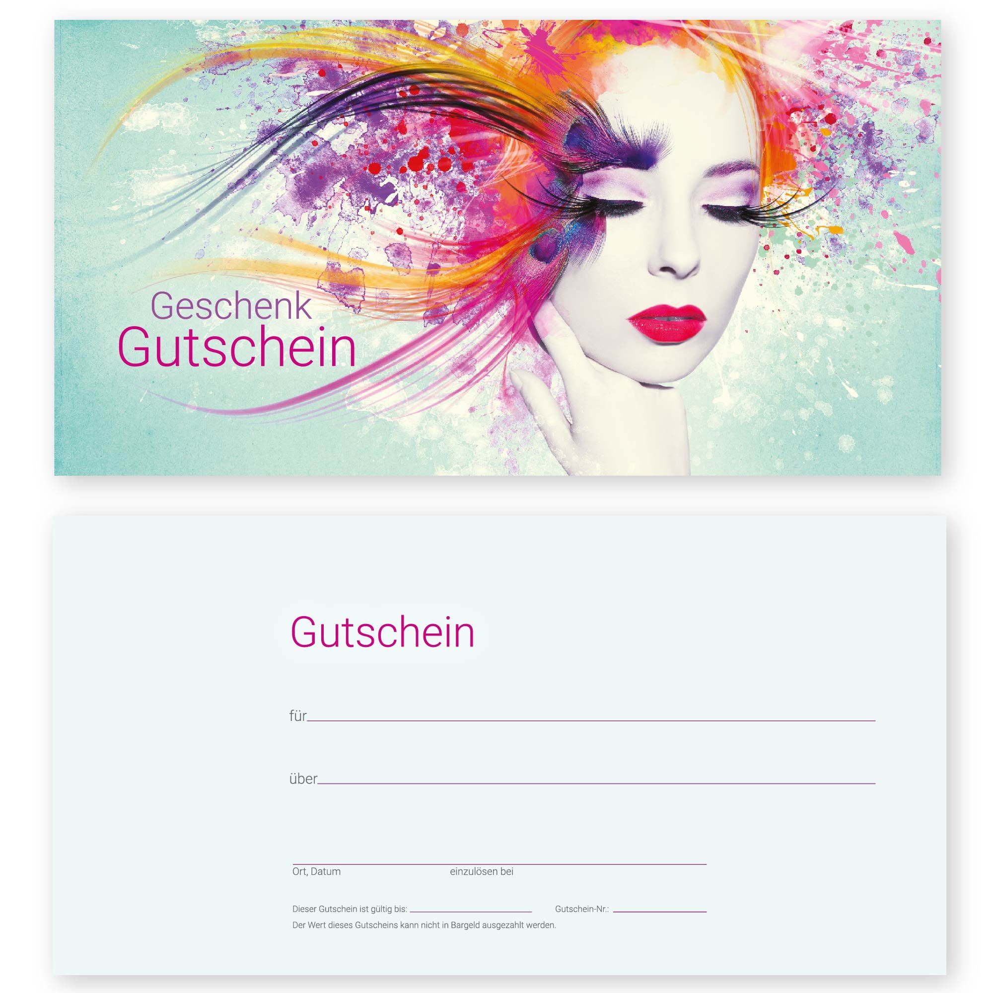 Geschenkkarte 50 Gutscheinkarten für Beauty & Styling (zum Verkaufen)