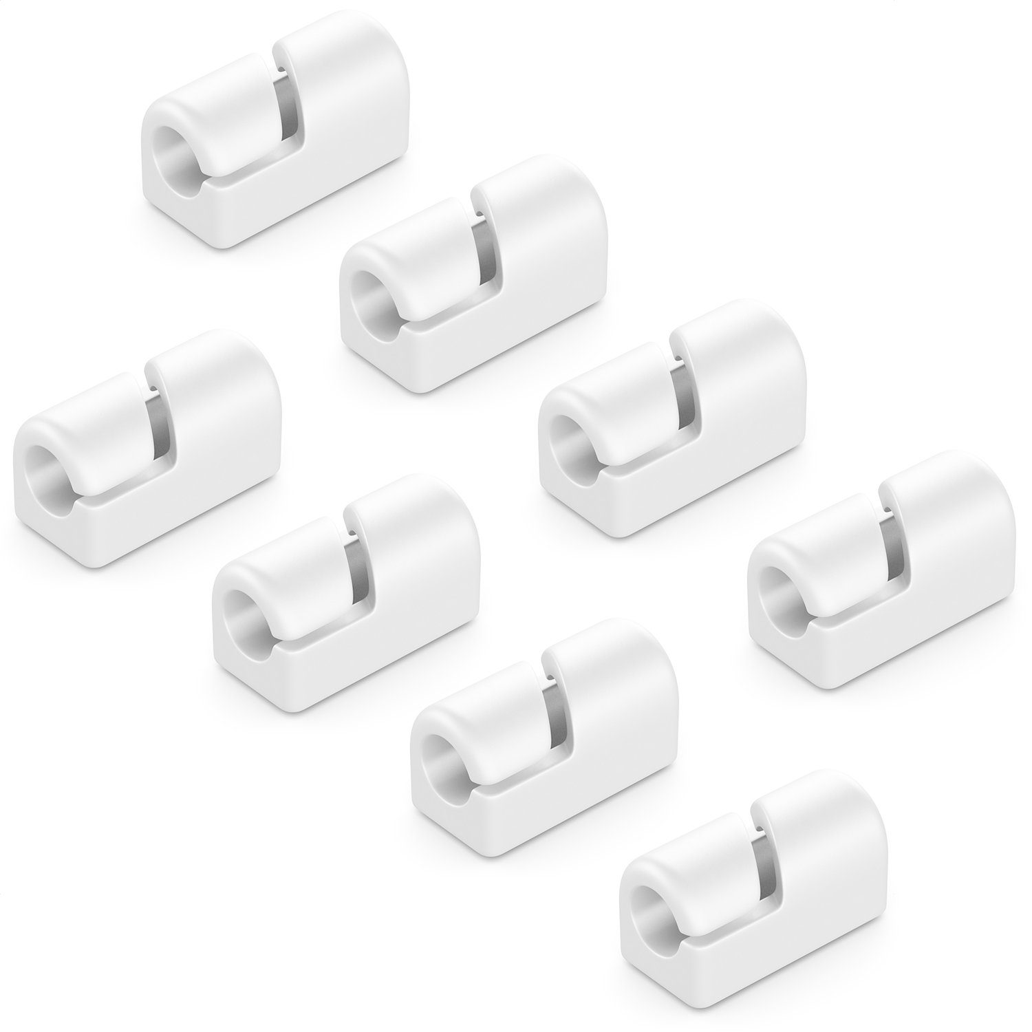 deleyCON Kabelzubehör deleyCON 8x Kabelhalter Selbstklebend Kabelclips Haushalt Büro