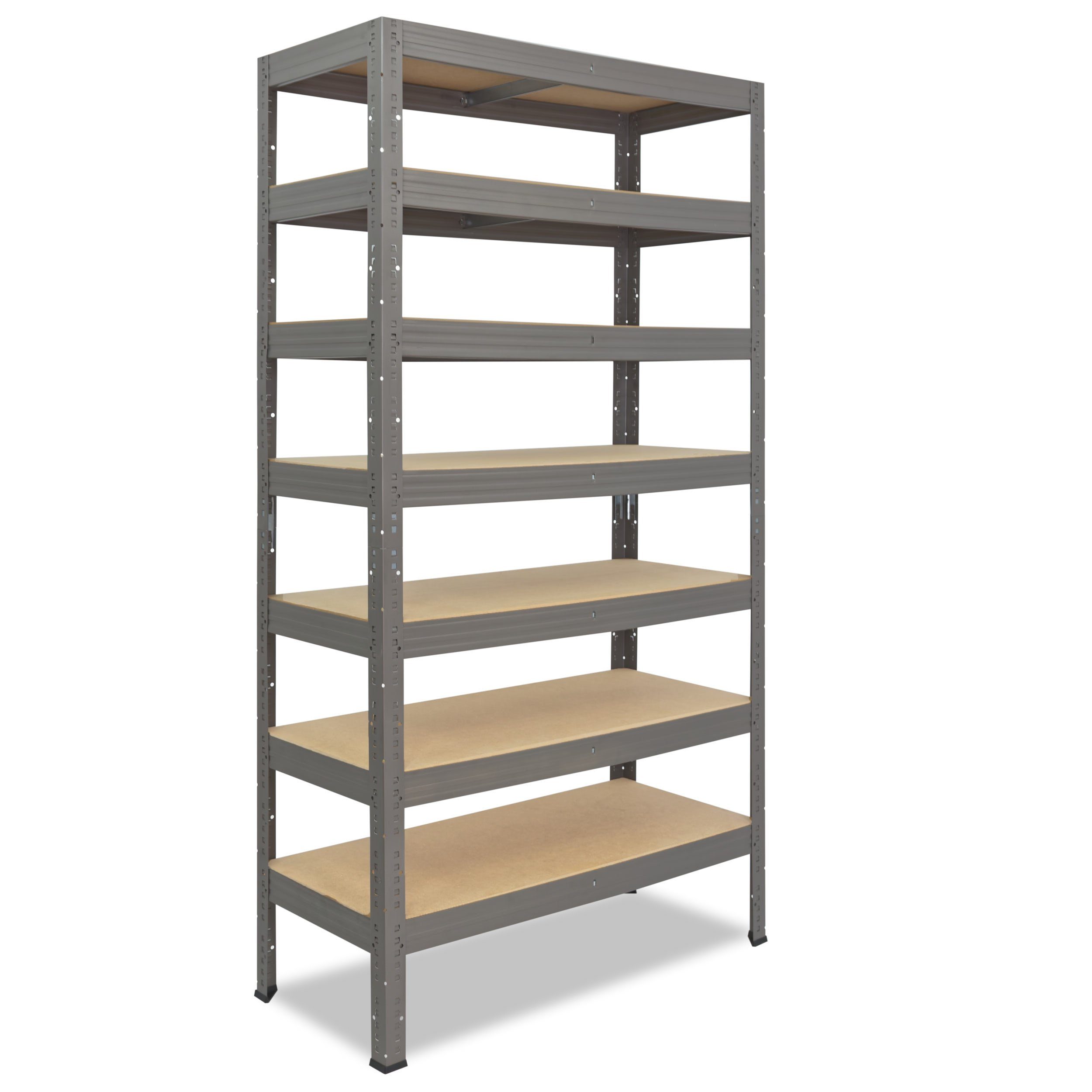 shelfplaza Schwerlastregal PROFI, 230x120x40cm grau, Metallregal 7 Böden mit je 142kg Tragkraft, als Kellerregal, Garagenregal, Werkstattregal & Regal Lagerregal, Steckregal Metall Regale