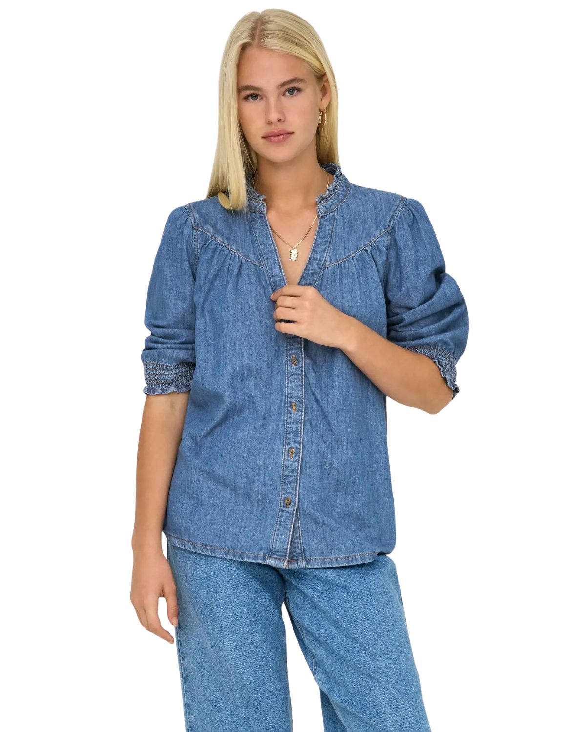 ONLY Jeansbluse bequemes Regular Fit Denim Shirt
