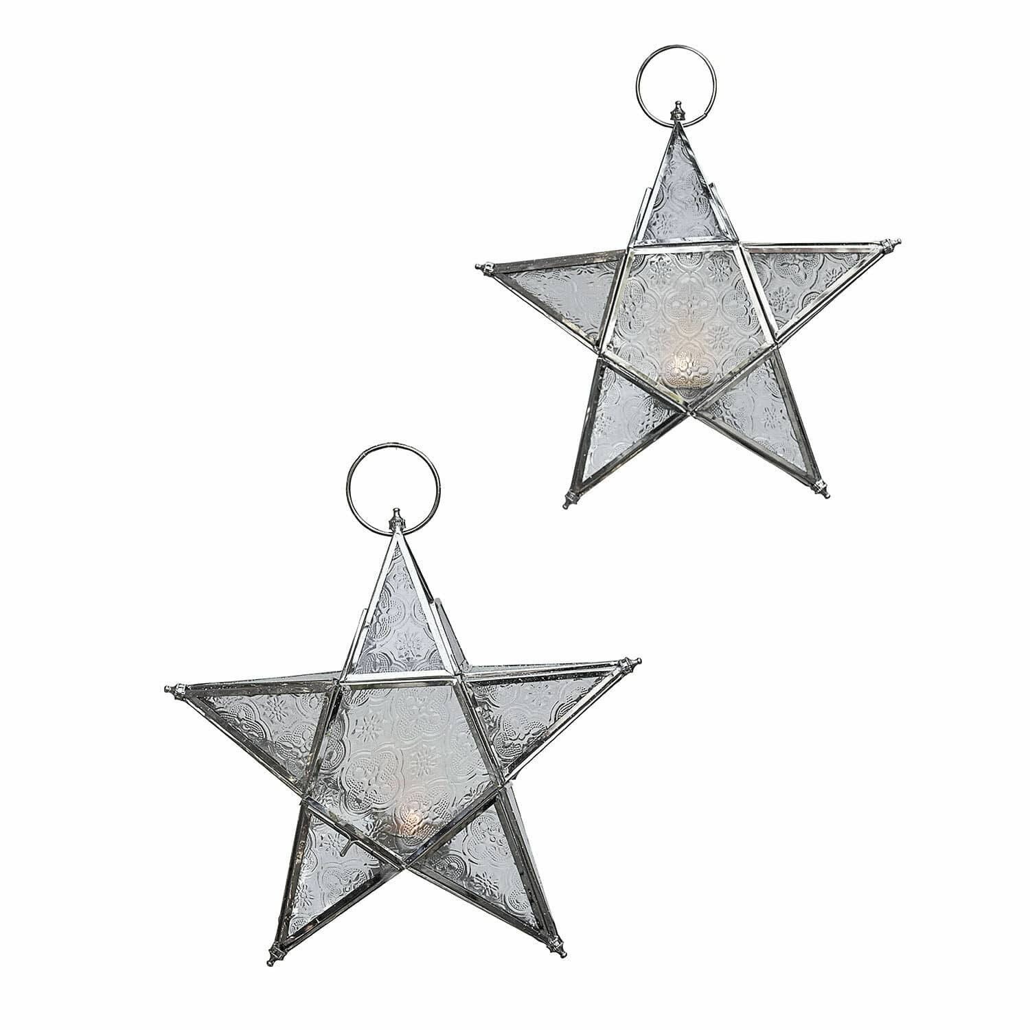 Mirabeau Weihnachtsfigur Windlicht 2er Set Kian klar/silber (2er Set, 2er Set)