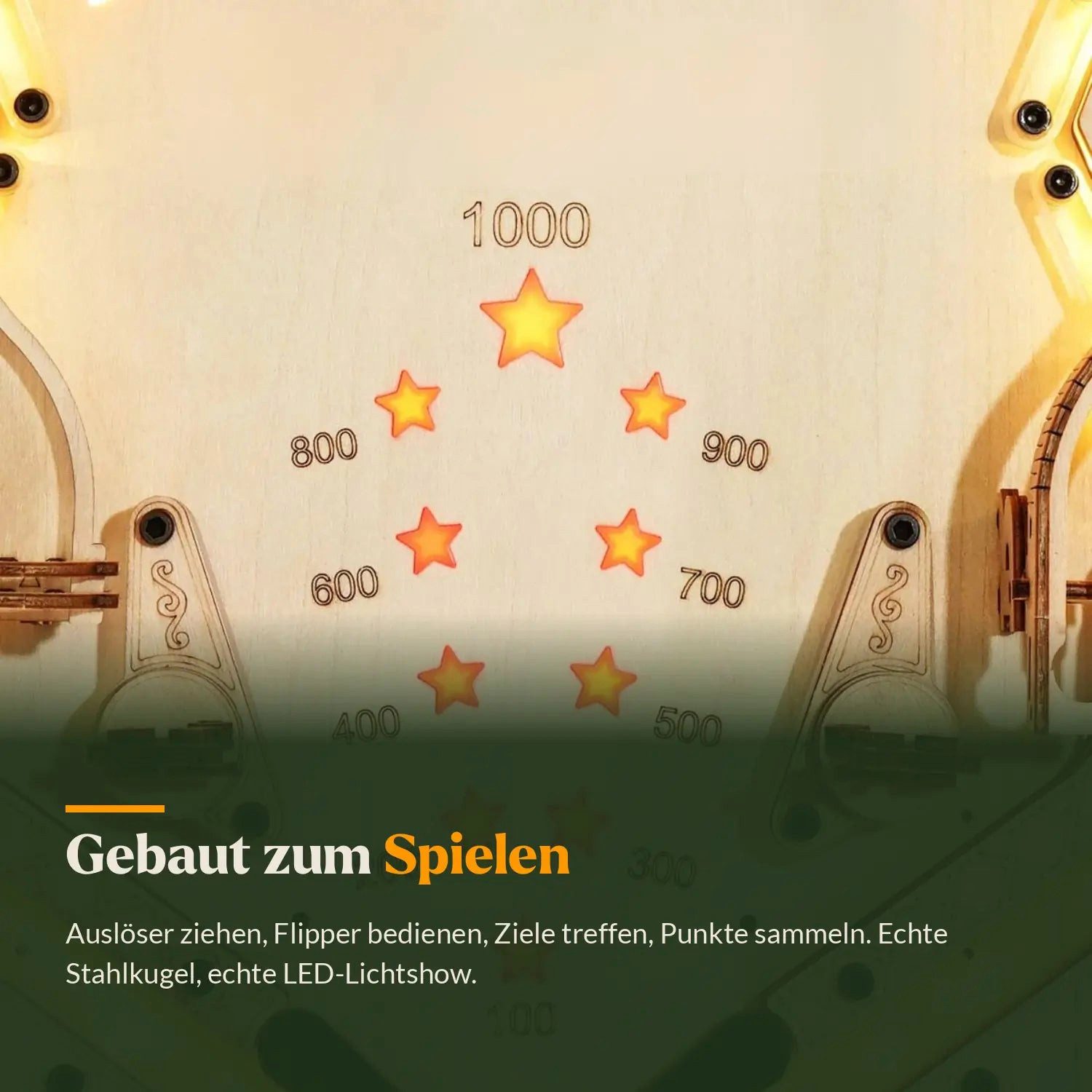 Robotime Modellbausatz 3D Pinball Maschine Flipperautomat aus Holz, (482-tlg)