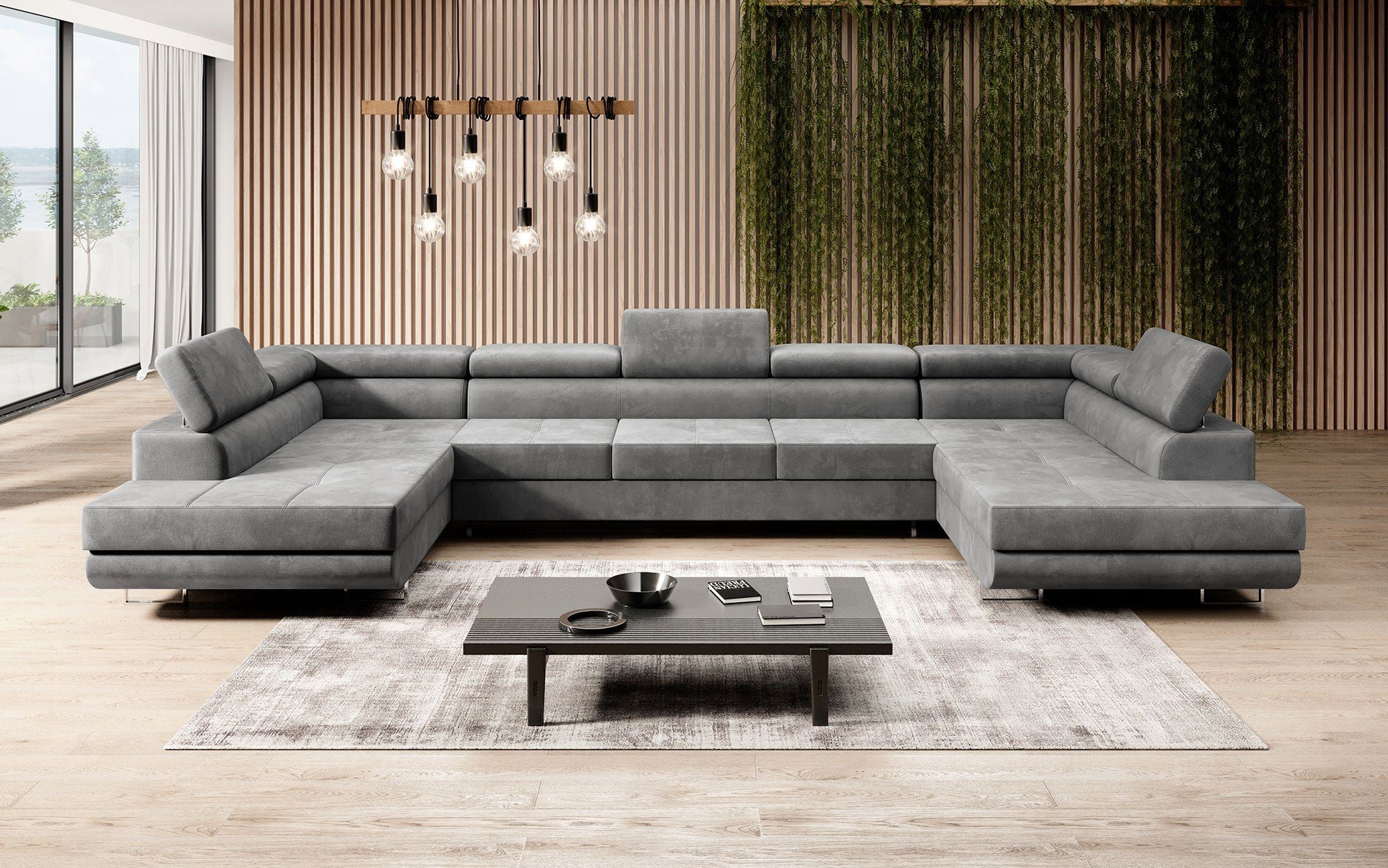 Baidani Sofa Taormina in Samt, mit Stauraum und Schlaffunktion