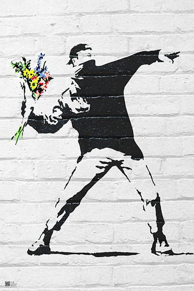Close Up Poster Banksy Poster Throwing Flowers 61 x 91,5 cm