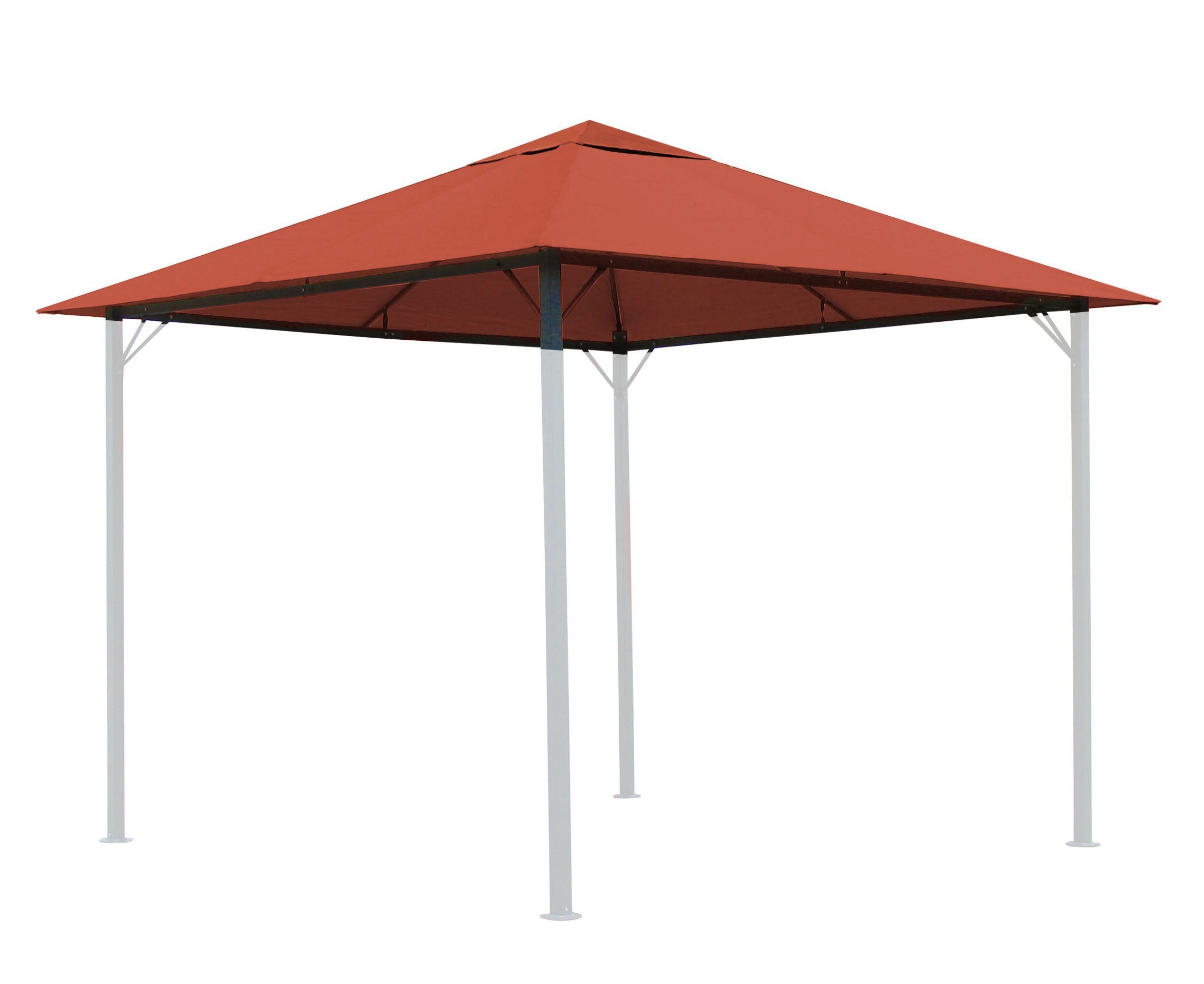 Quick Star Pavillon-Ersatzdach Ersatzdach Pavillon 3x3m Rotorange RAL 2001, 180 g/m², 297 x 297 cm, Mit Lüftungsschlitzen